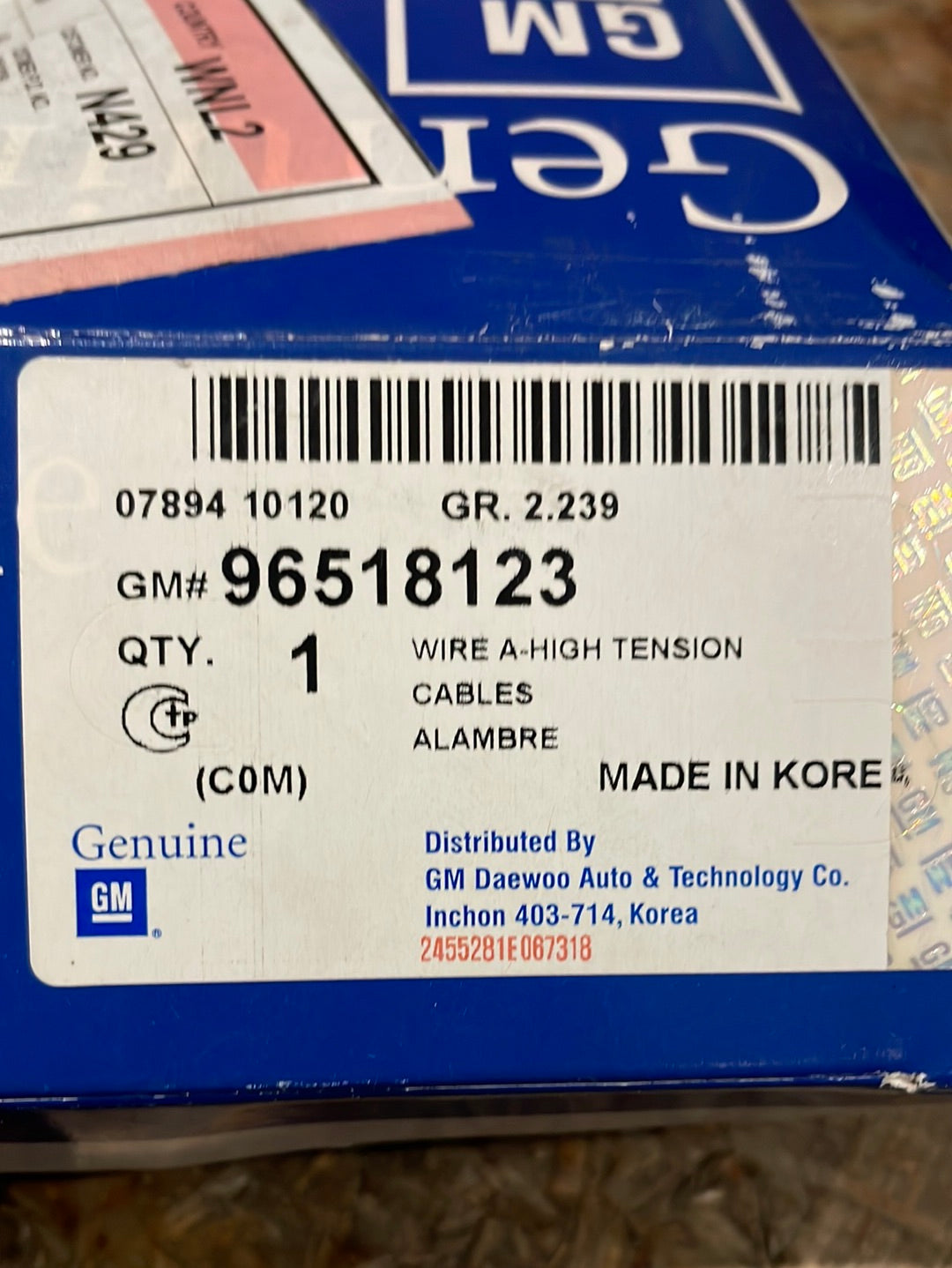 Original GM Chevrolet Daewoo Aveo Zündkabelsatz Neu
