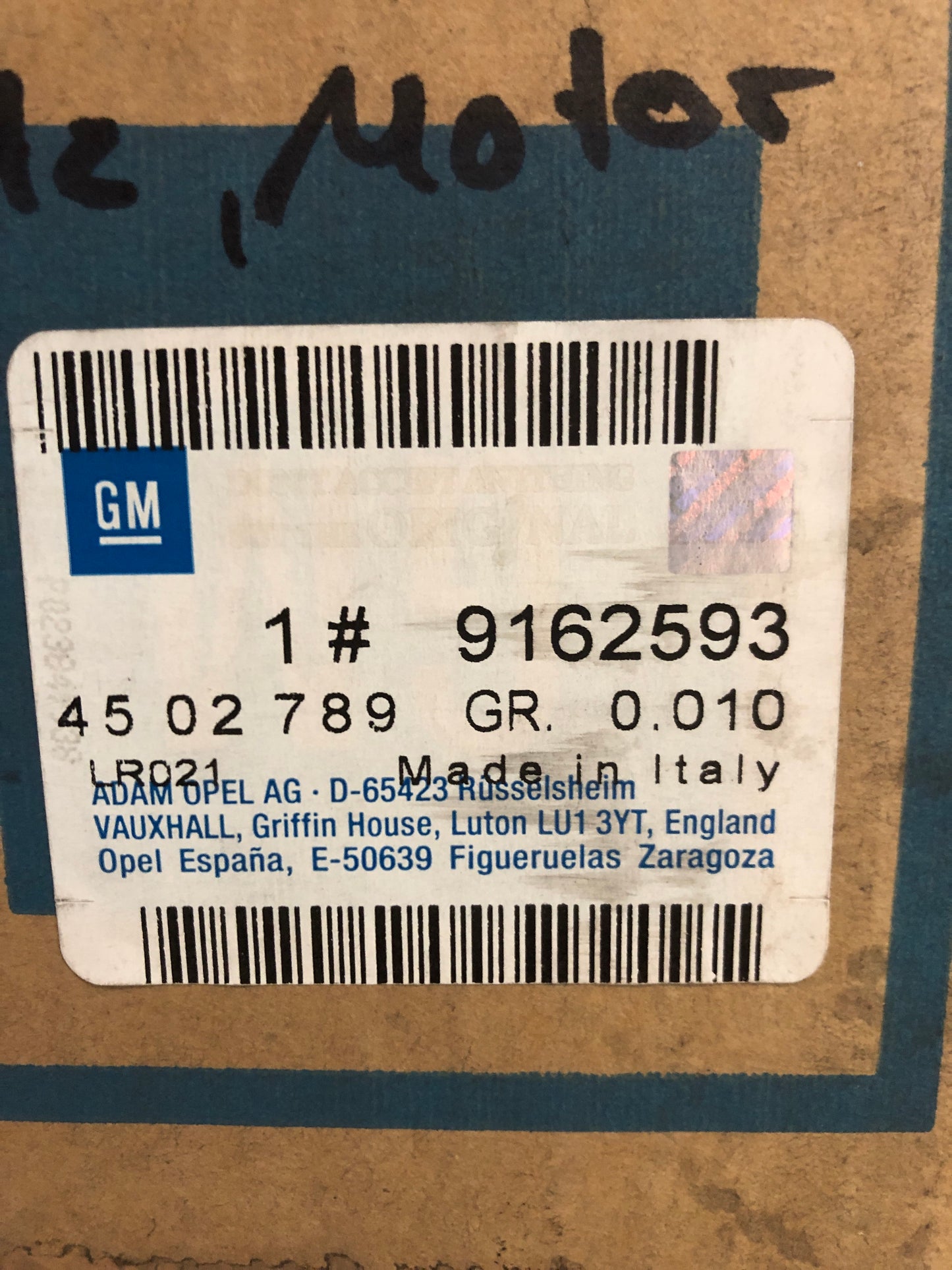 Original GM Opel Dichtungsvollsatz Motor für Kurbelgehäuse Neu