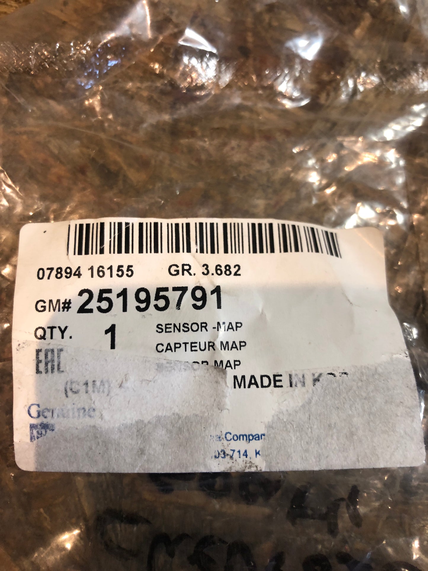 Original GM Chevrolet Spark Saugrohrdrucksensor Neu