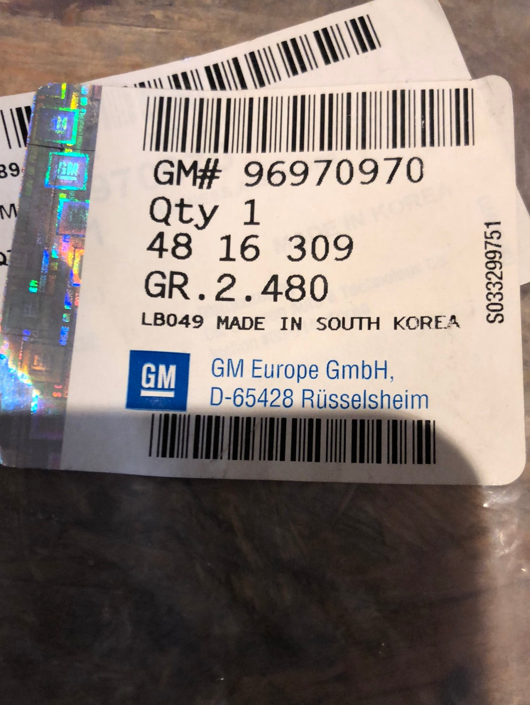 Original GM Opel Astra H G Vectra B C Kurbelwellensensor Neu