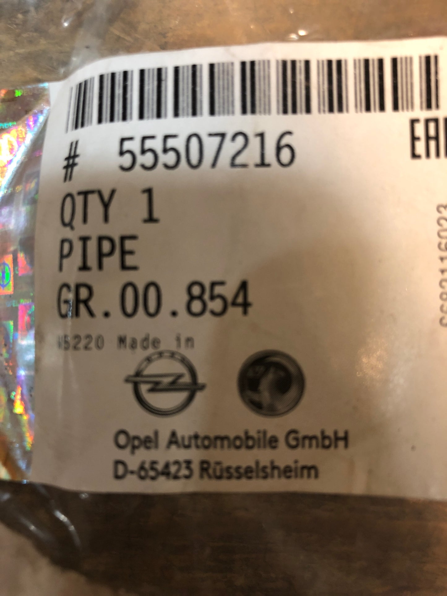 Original GM Opel Astra K Rohr Neu