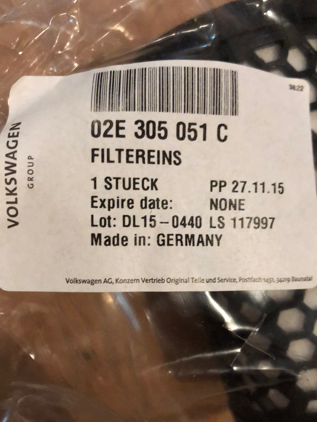 Original VW Beetle Caddy 3 Golf 5 Passat Hydraulikfilter Neu