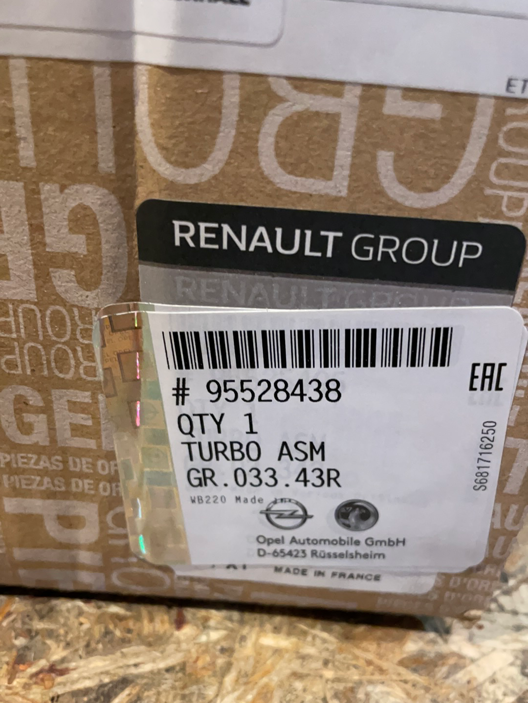 Original GM Opel Vivaro 1,6 CDTI Turbolader Neu