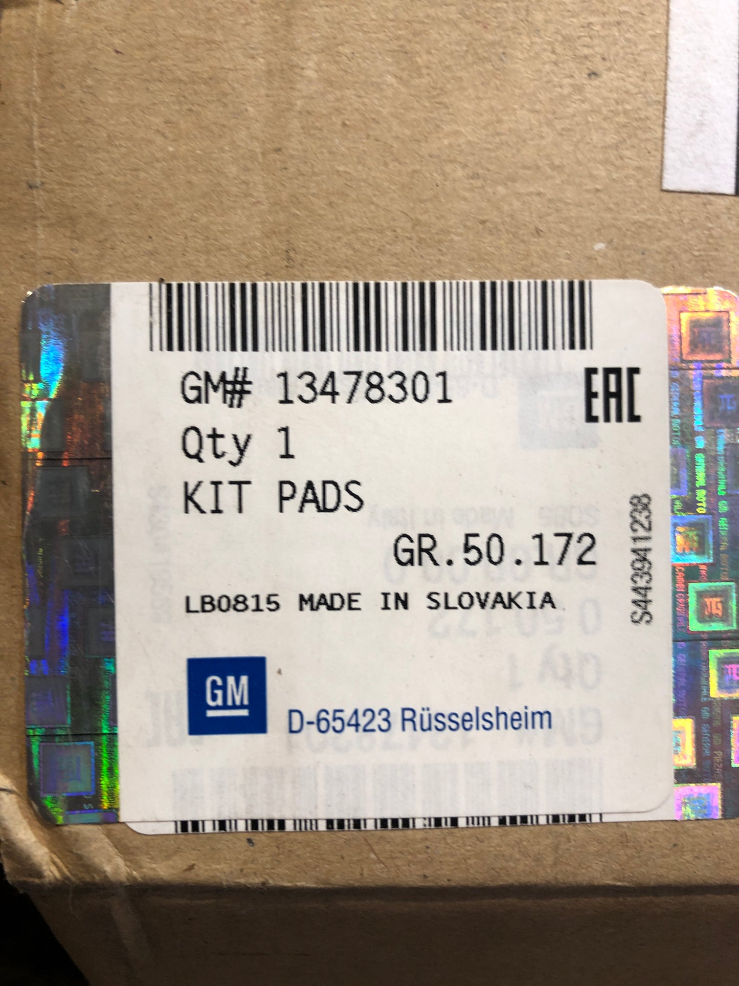 Original GM Opel Astra K Bremsbeläge vorne Neu