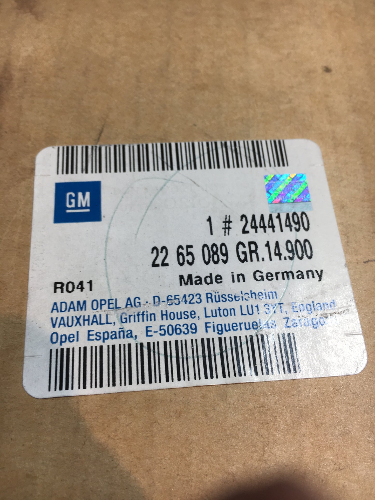Original Zafira A Armlehne links grau NEU