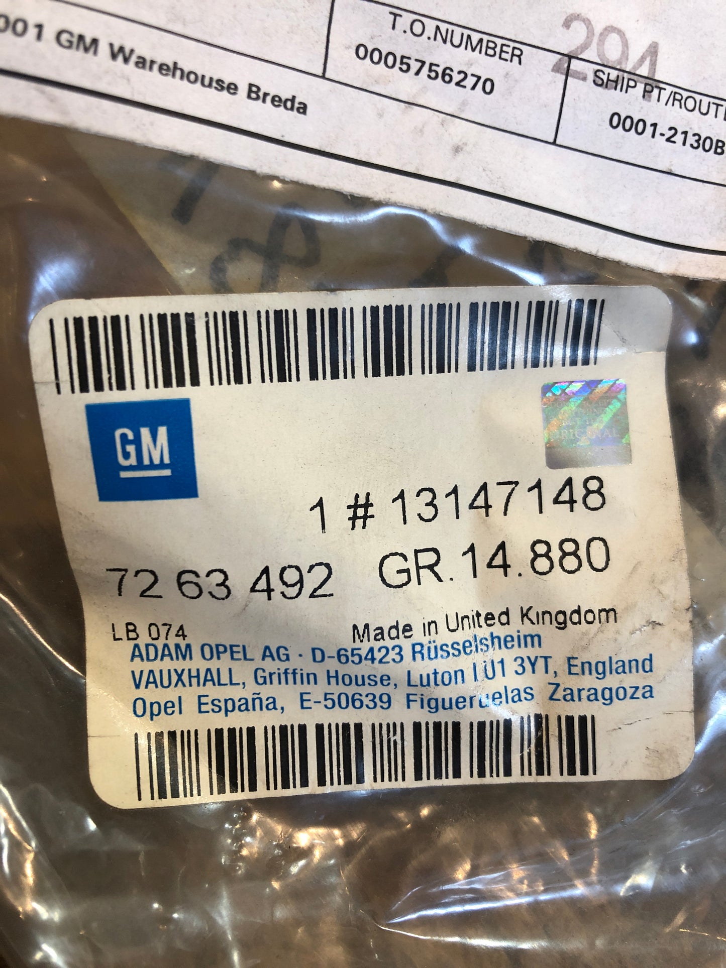 Original GM Opel Astra H Zafira B Abdeckung vorne links außen Neu
