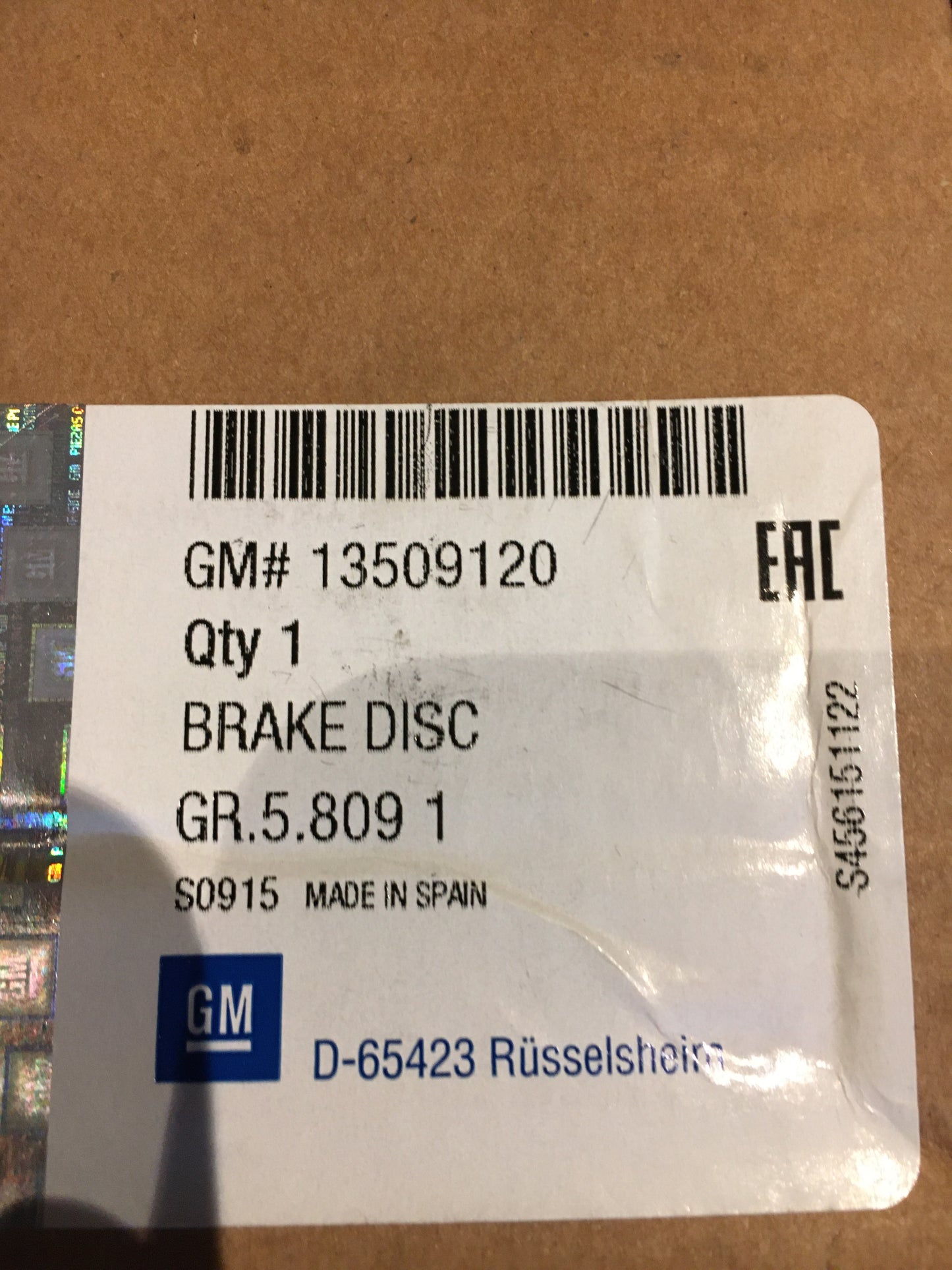 Original Astra K Bremscheibe NEU