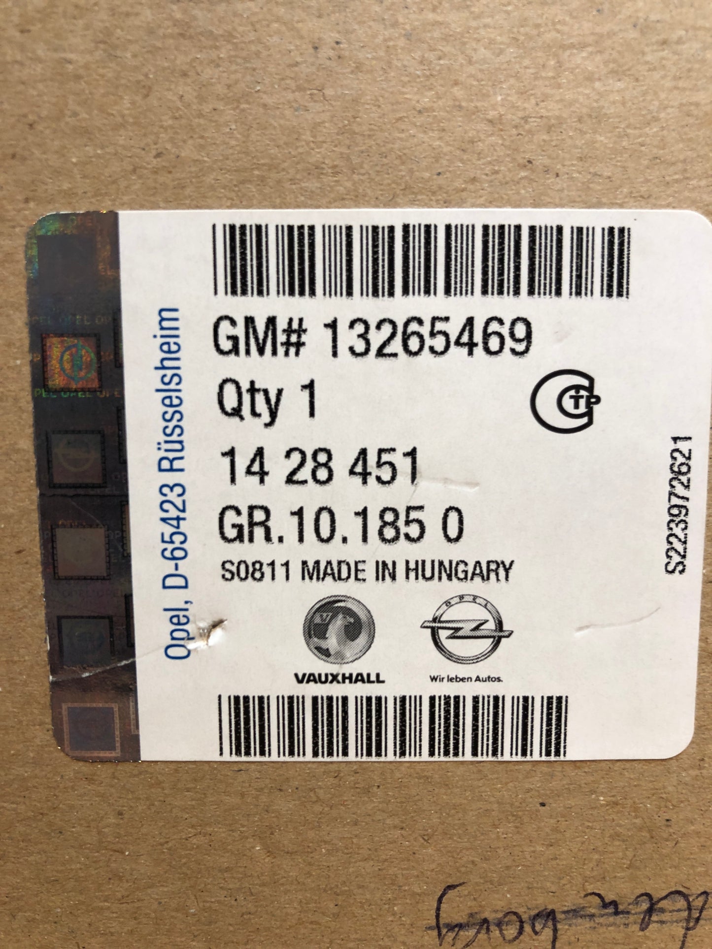 Original GM Opel Astra J Cascada Spiegelglas links Neu
