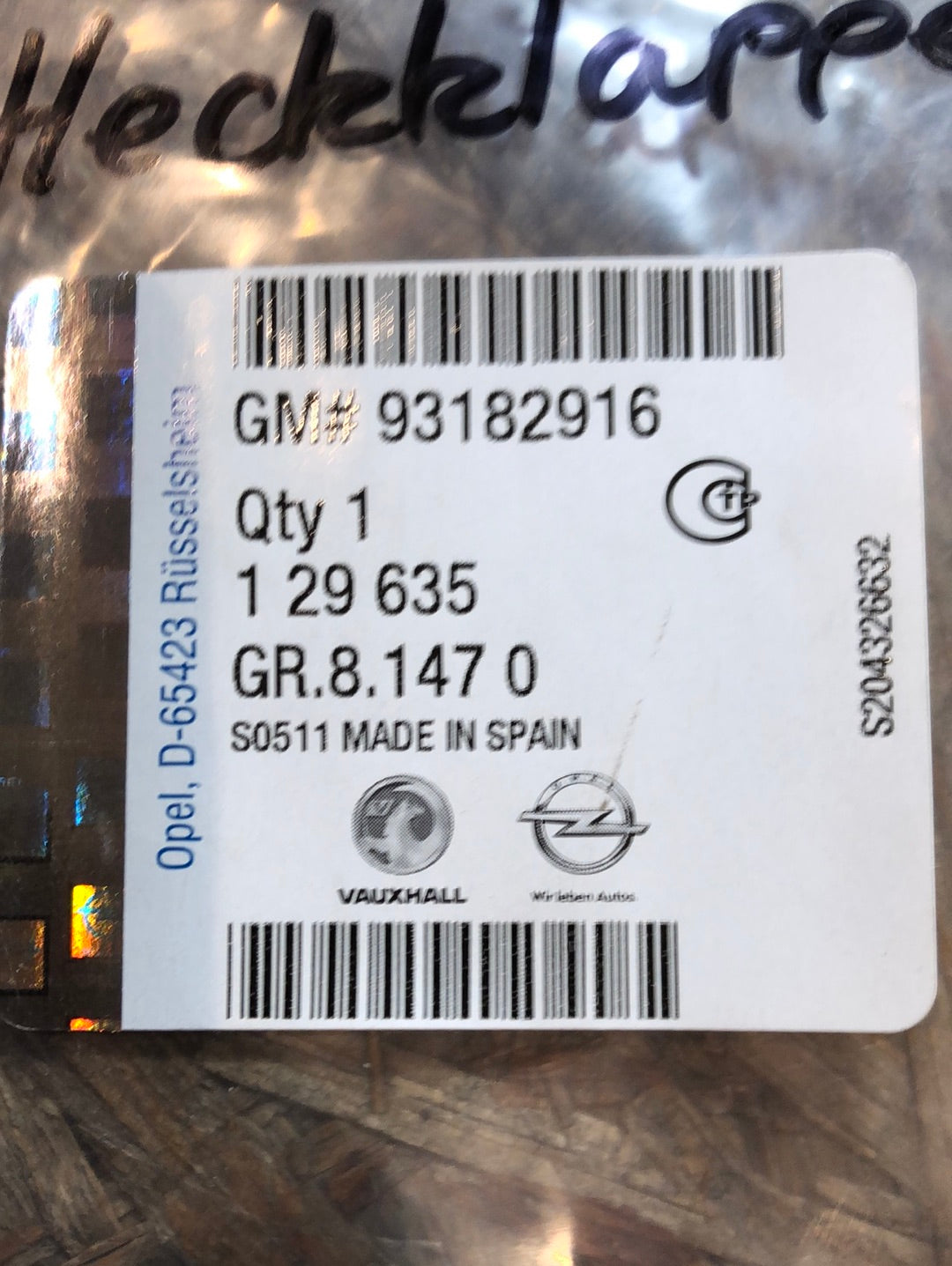 Original GM Opel Astra H Zafira B Emblem Heckklappe Neu