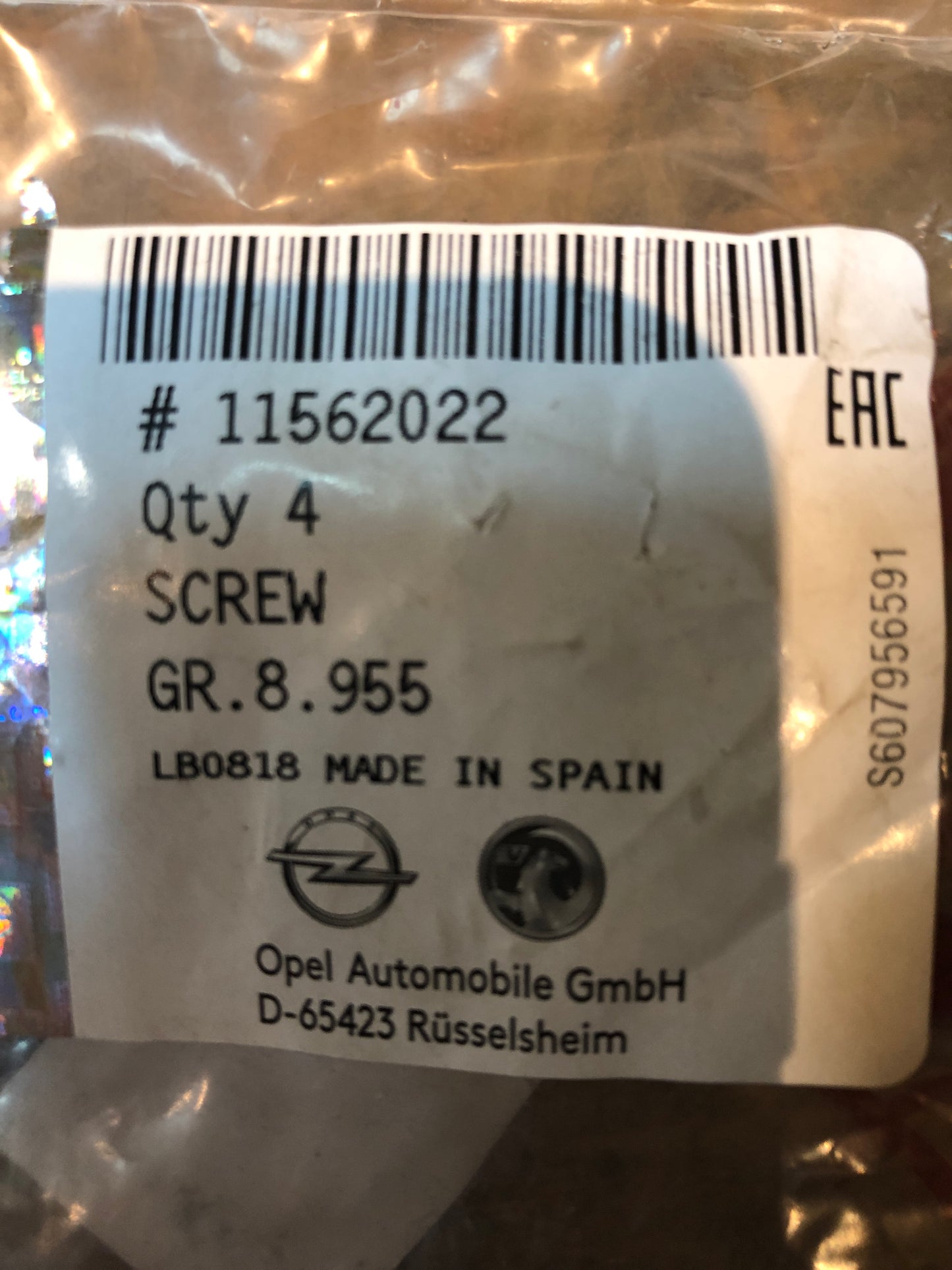 Original GM Opel Schraube Bremssattelhalter M14x12 4Stk Neu