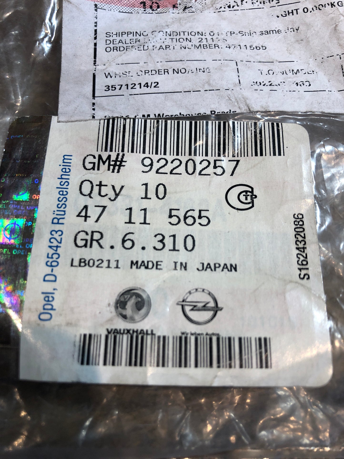 Original Opel Agila A Sicherungsring Vorderradnabe Neu