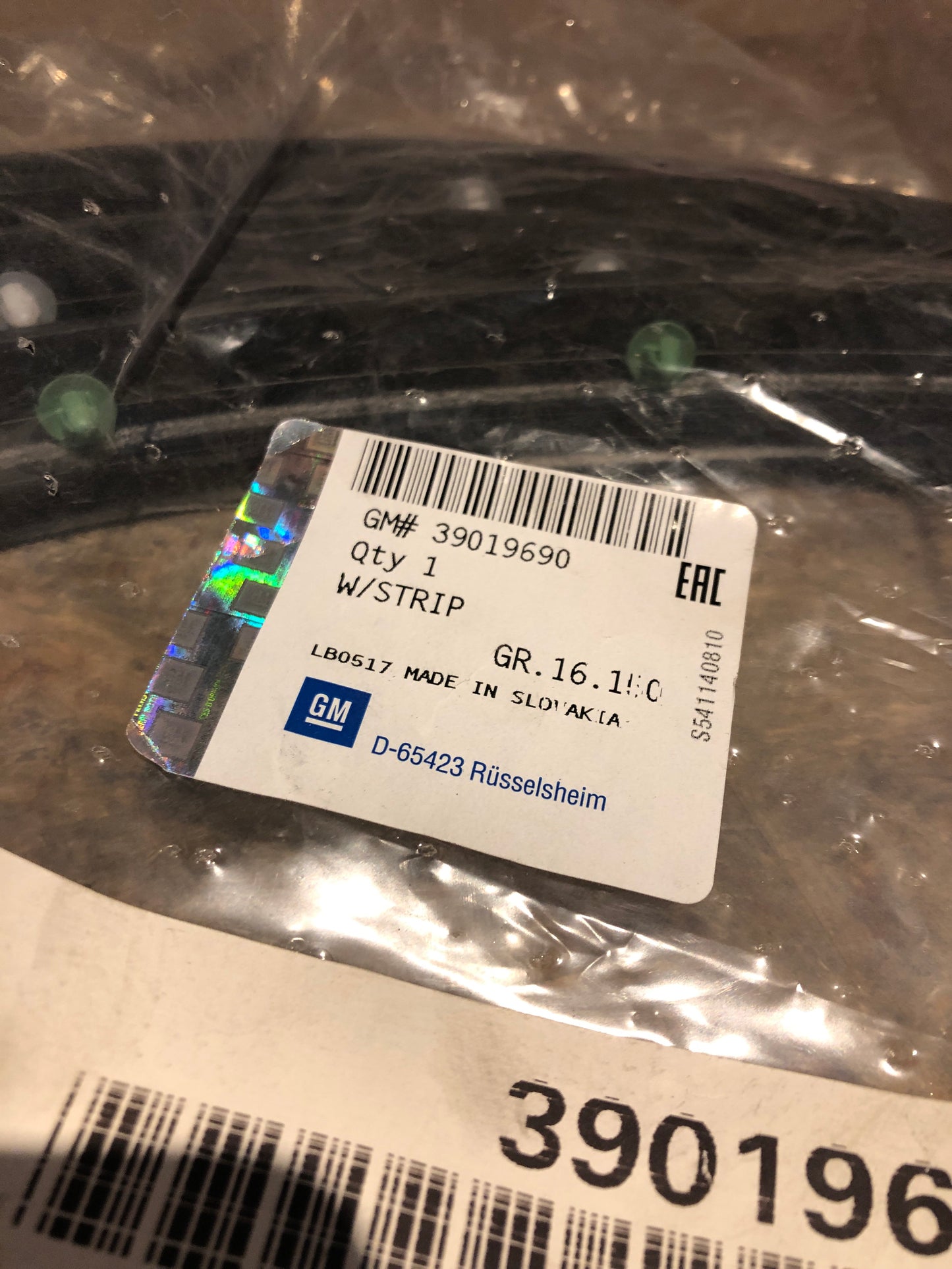 Original Opel Zafira C Dichtung Türe links hinten Neu