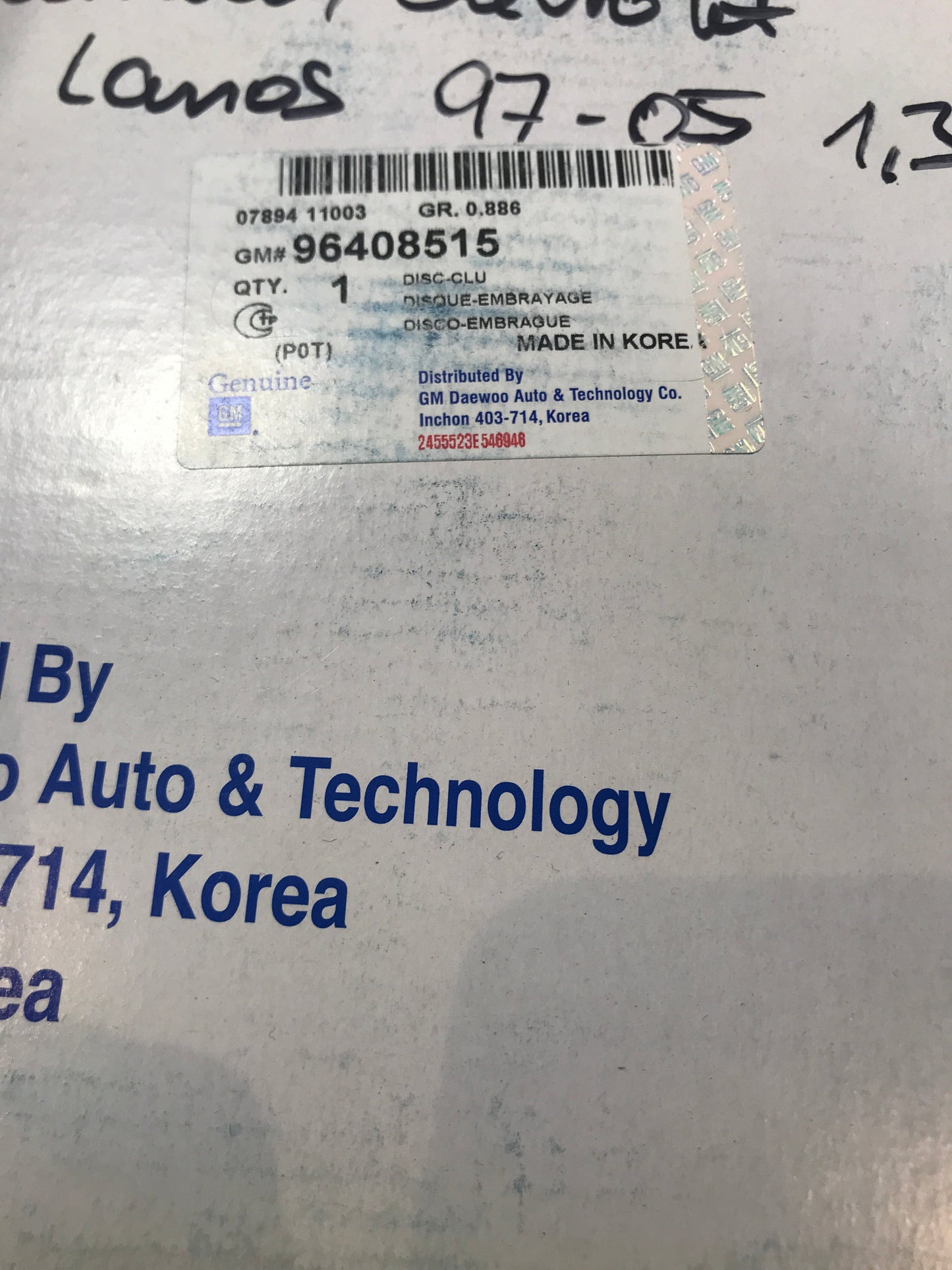 Original Chevrolet Daewoo Lanos 97-05 1,3 Kupplungsscheibe NEU