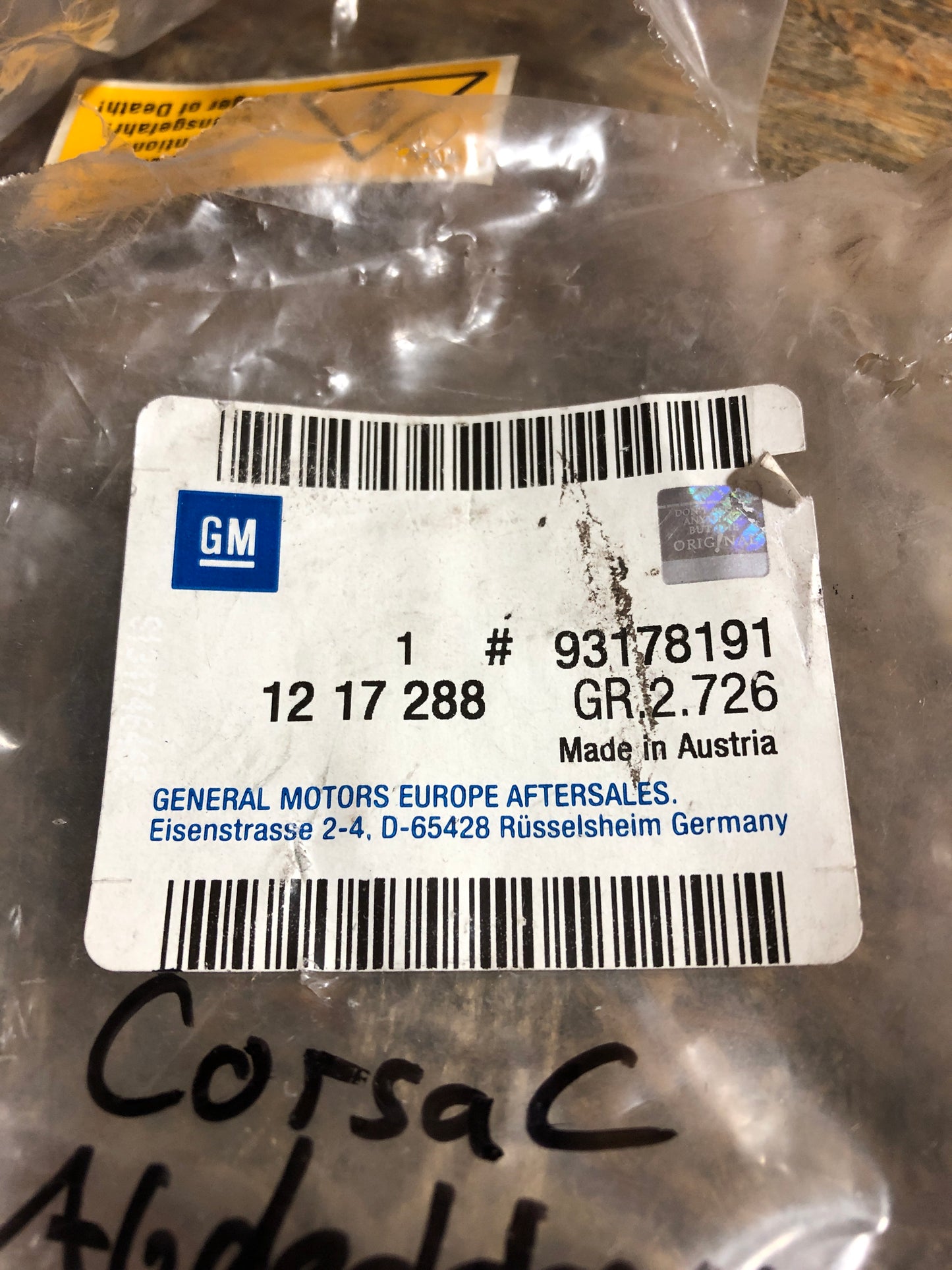 Original Opel Corsa C Abdeckkappe vorne links Neu
