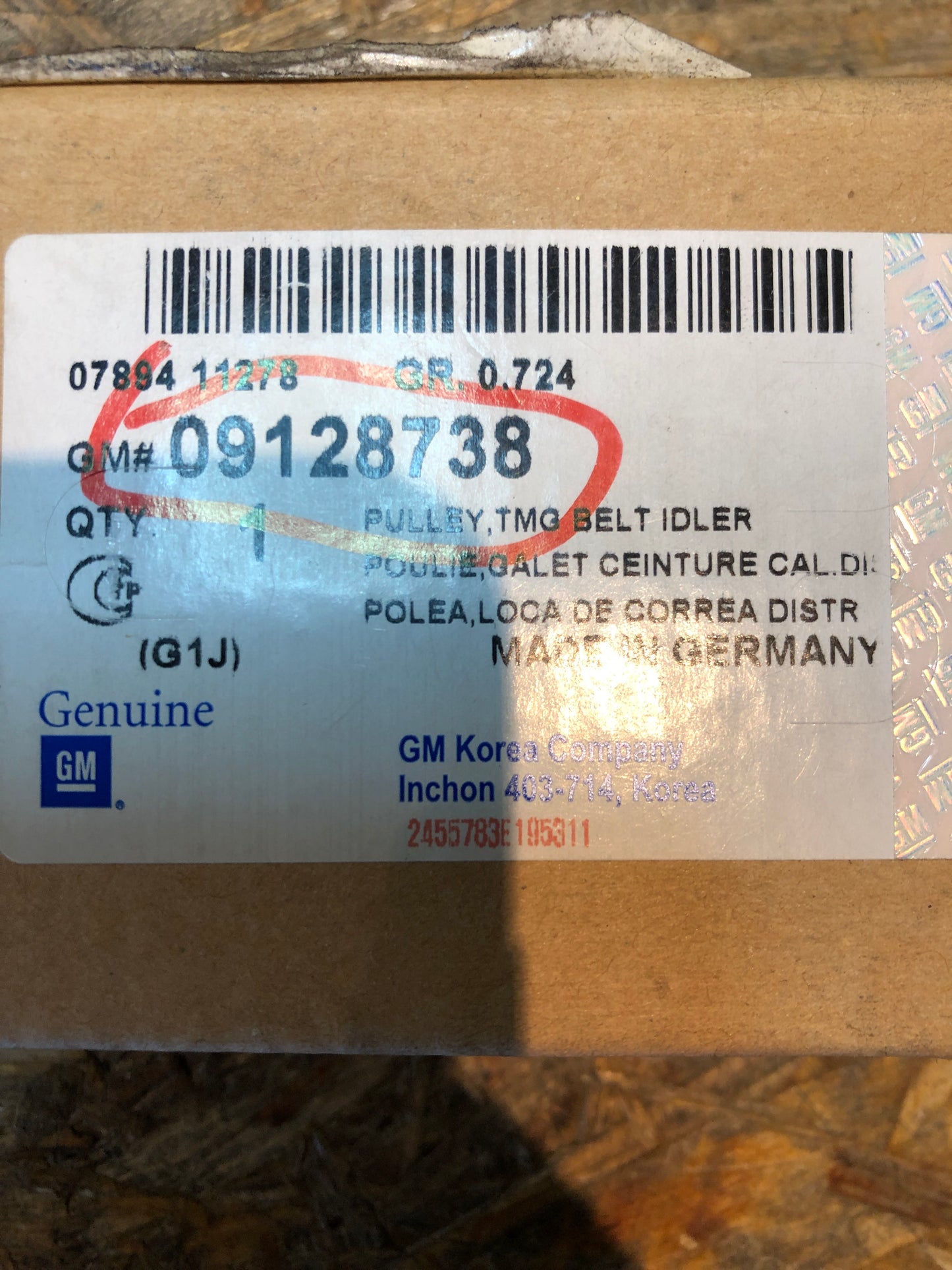 Original GM Opel Astra F Omega B Vectra A B Umlenkrolle Zahnriemen Neu