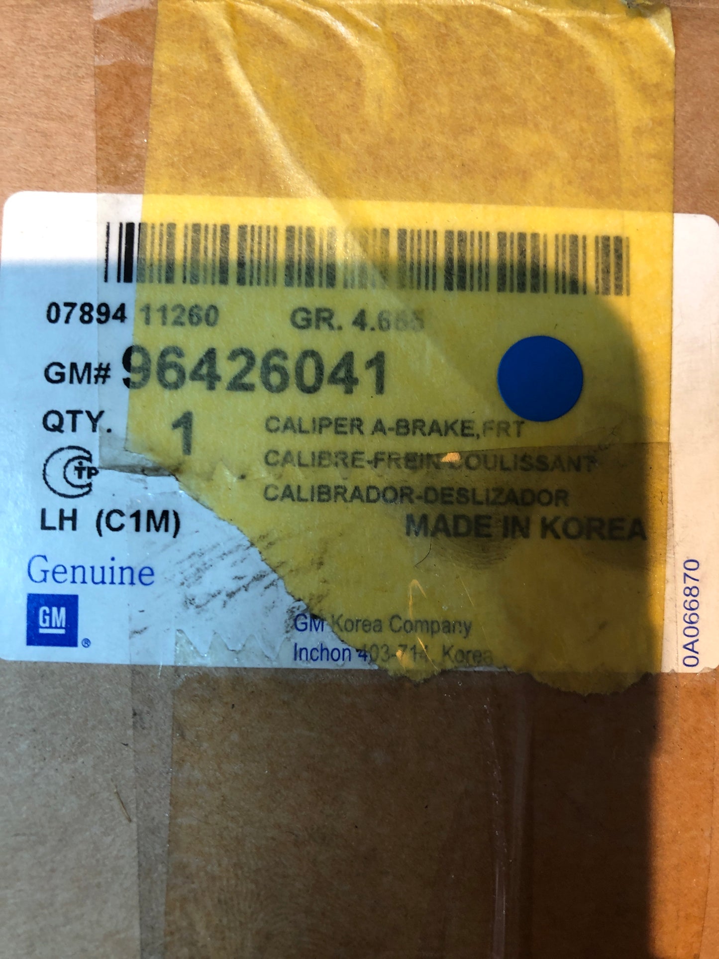 Original GM Opel Astra J Zafira C Bremssattel Links Neu