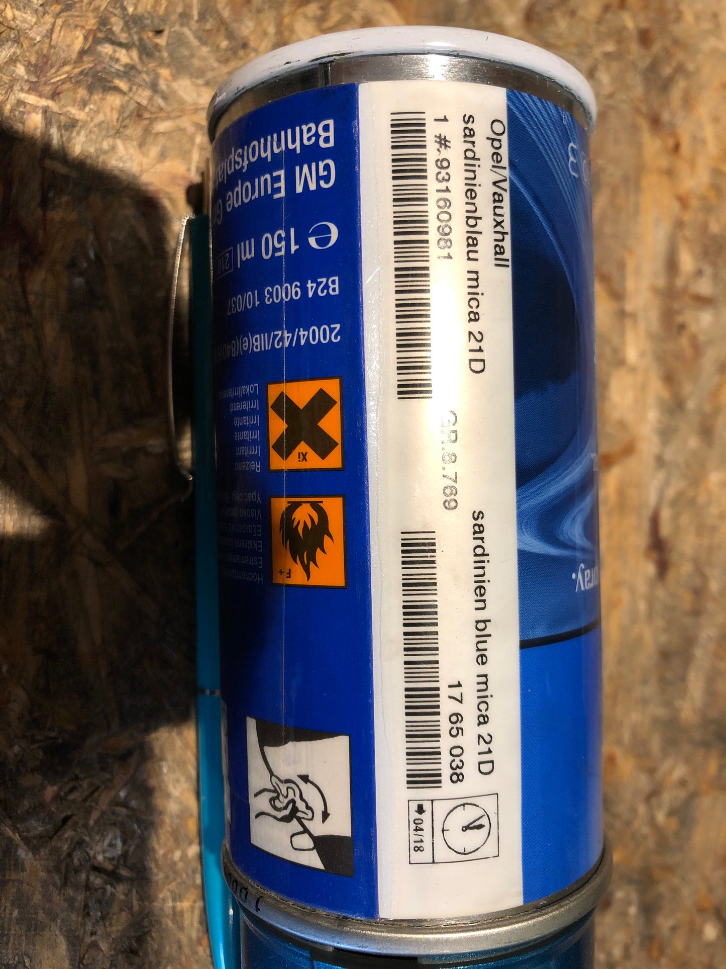Original GM Opel Lackspray Sardinienblau mica 21D Neu