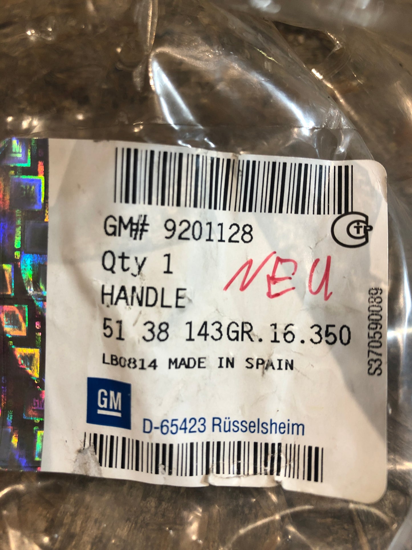 Original Opel Meriva A Türgriff hinten rechts Neu
