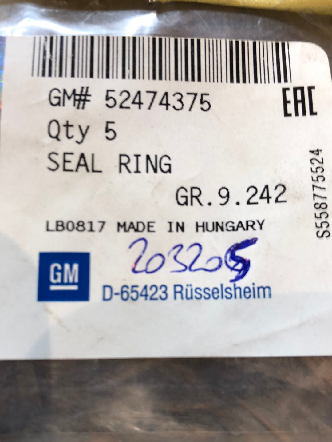 Original GM Opel Adam Insignia Ring Schlauch Klimakompressor Neu
