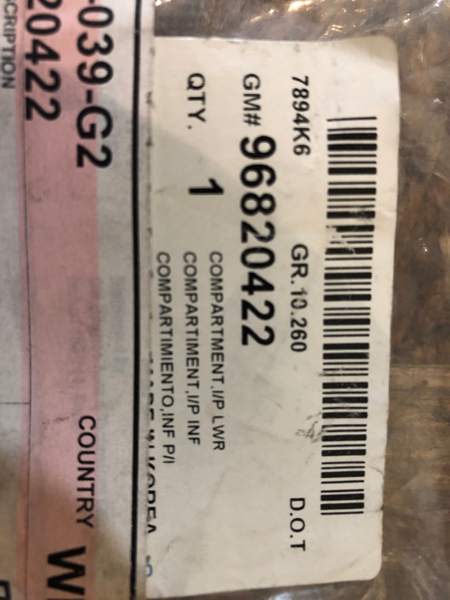 Original GM Opel Antara Ablagefach Links Neu