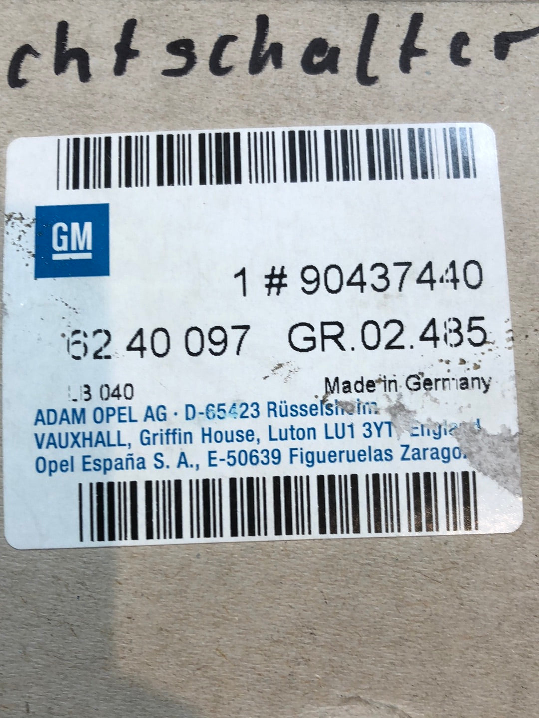 Original GM Opel Zafira A Astra G Lichtschalter Neu