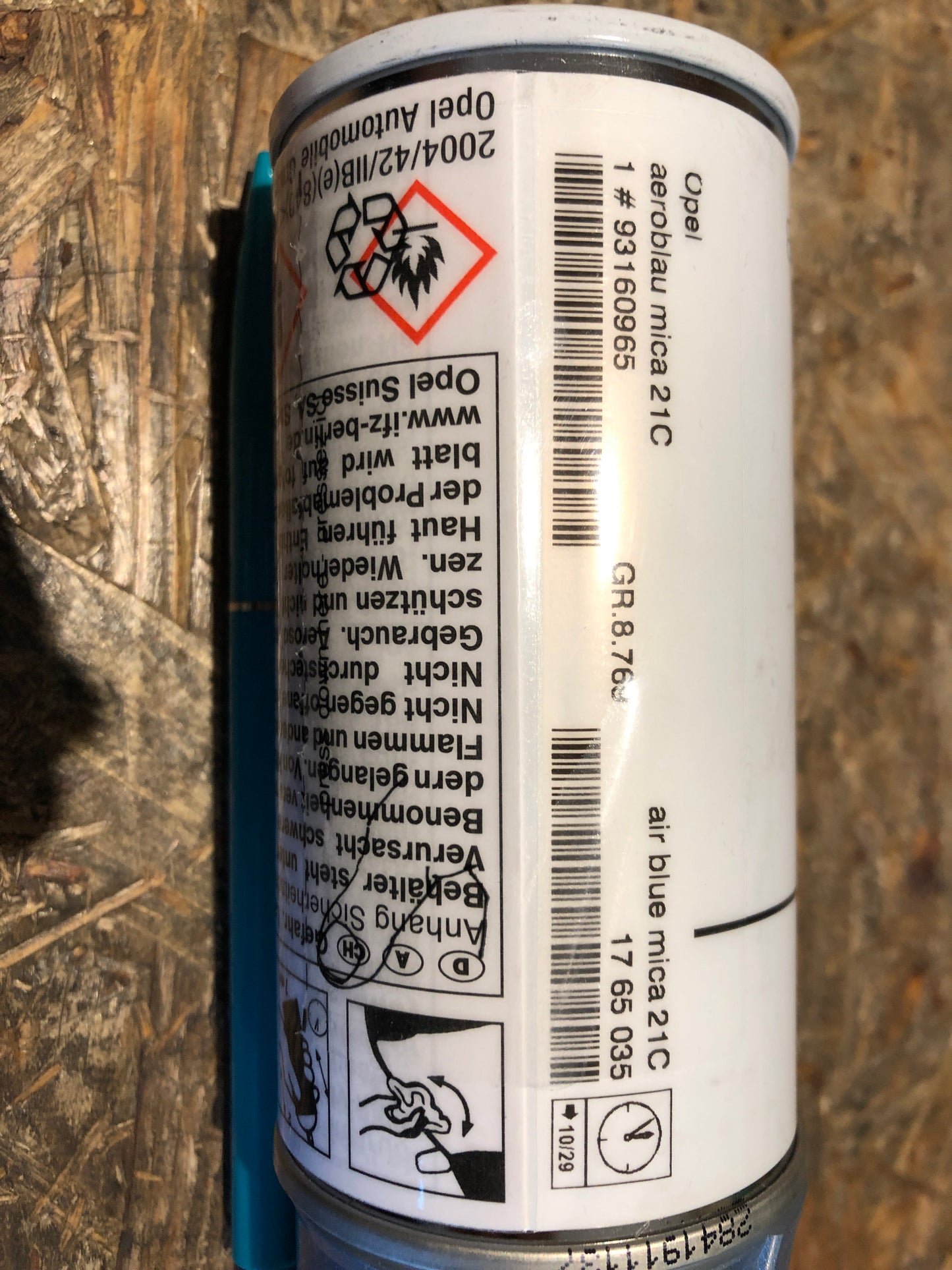 Original GM Opel Lackspray Aeroblau mica 21C Neu