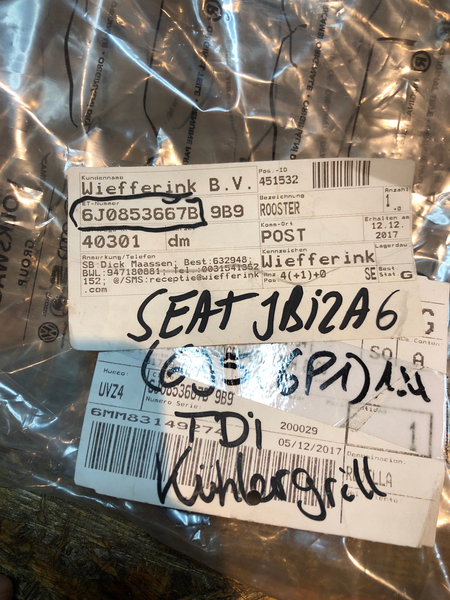 Original Seat Ibiza (6J5, 6P1) 1.4 TDI Kühlergrill Neu