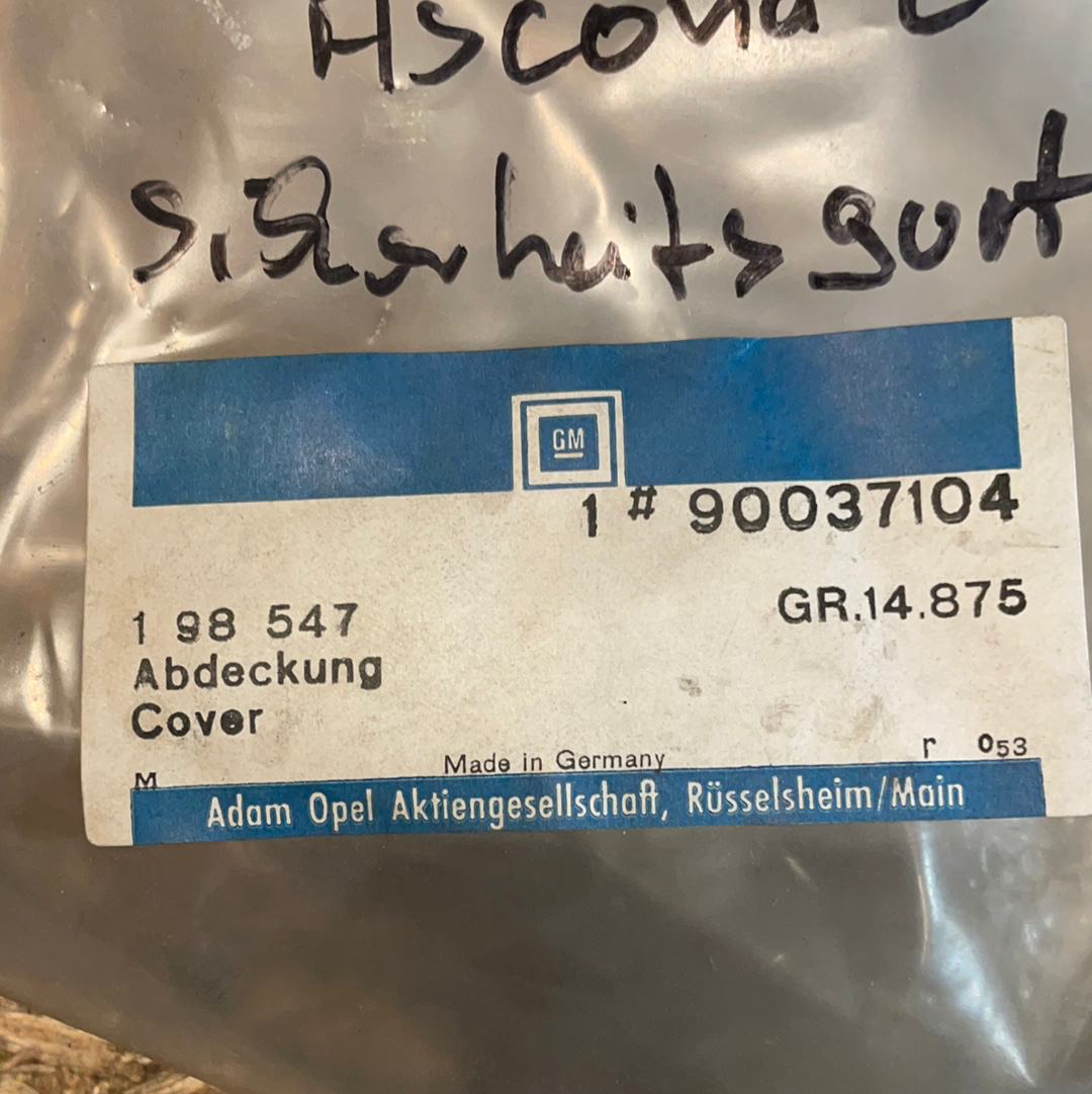 Original GM Opel Ascona C Abdeckung Sicherheitsgurtaufroller rechts Neu