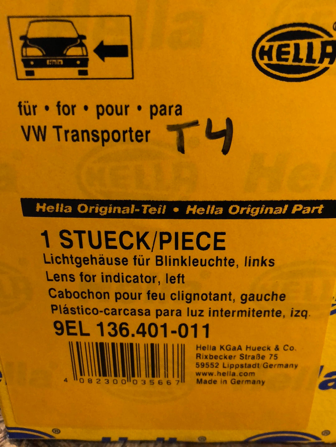 Original Hella VW Transporter T4 Gehäuse für Blinkleuchte Neu