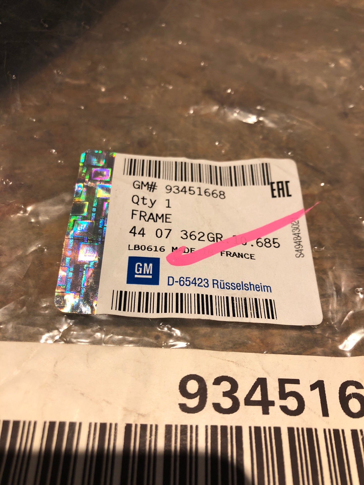 Original Opel Vivaro B Dichtung Führungsschiene Fenster linke Tür vorne Neu