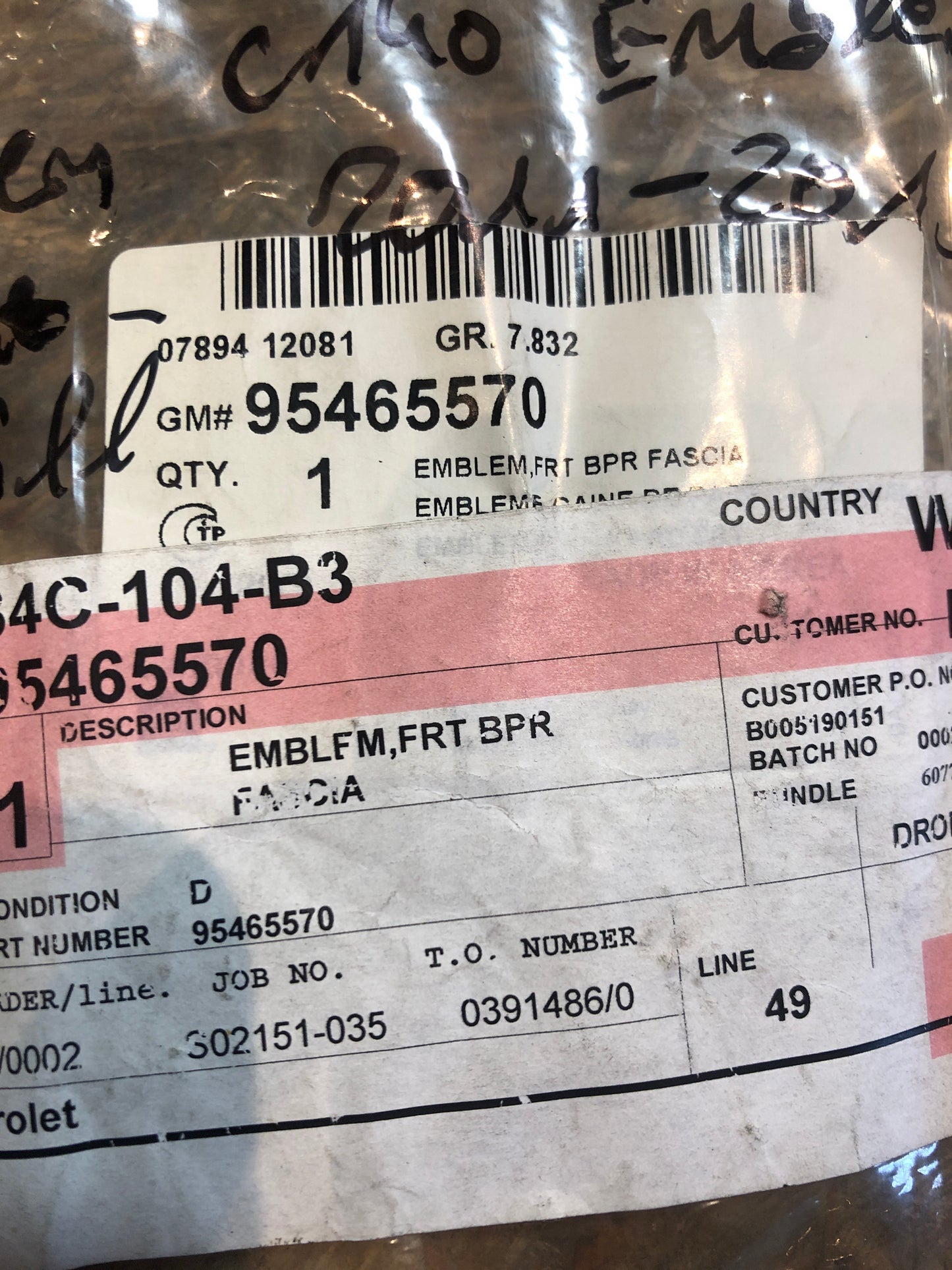 Original GM Chevrolet Captiva C140 Emblem Frontgrill 2011-2015 Neu