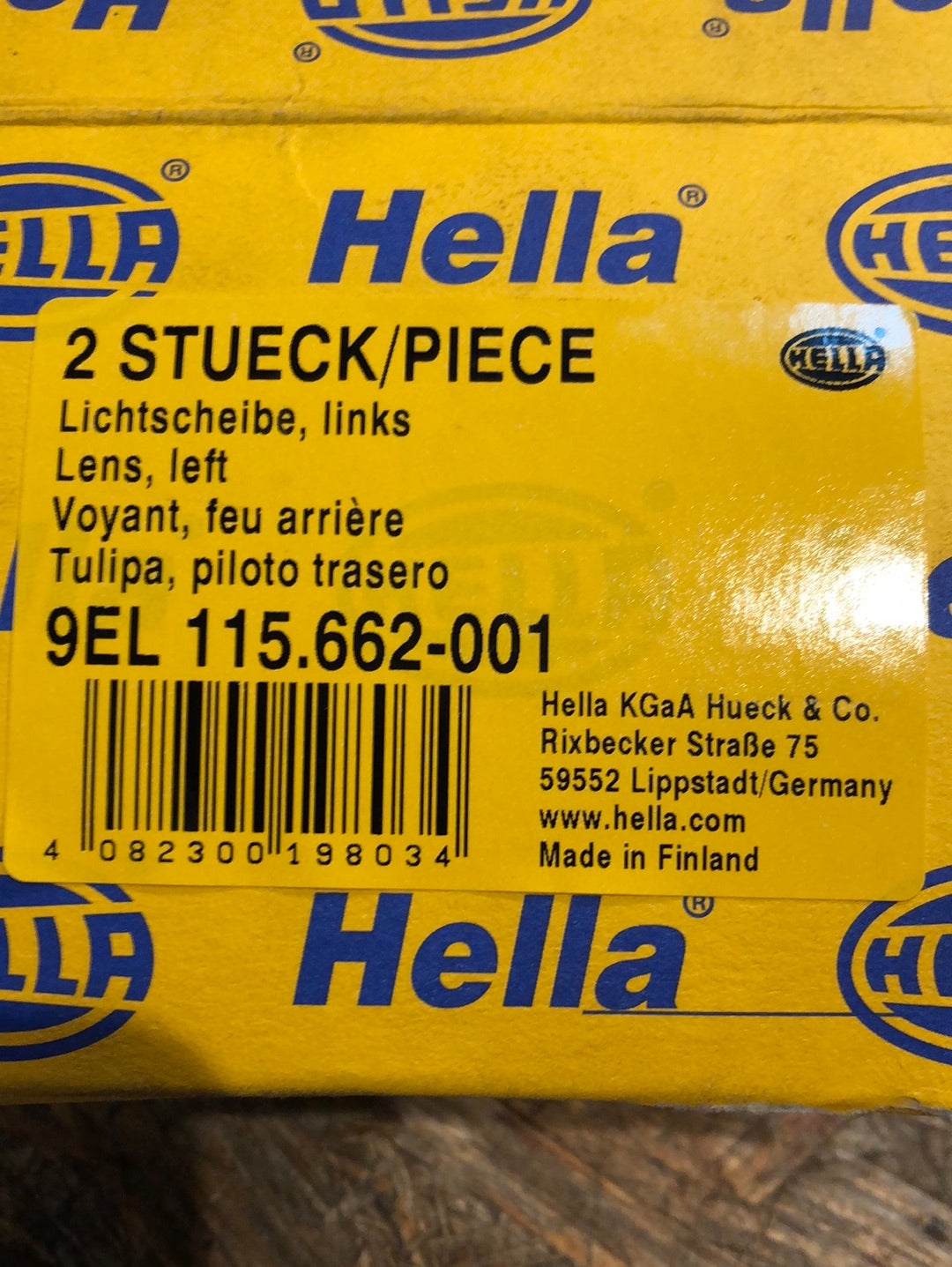 Original Hella Traktor Scheibe Rückleuchte links CASE IHC XL links Neu