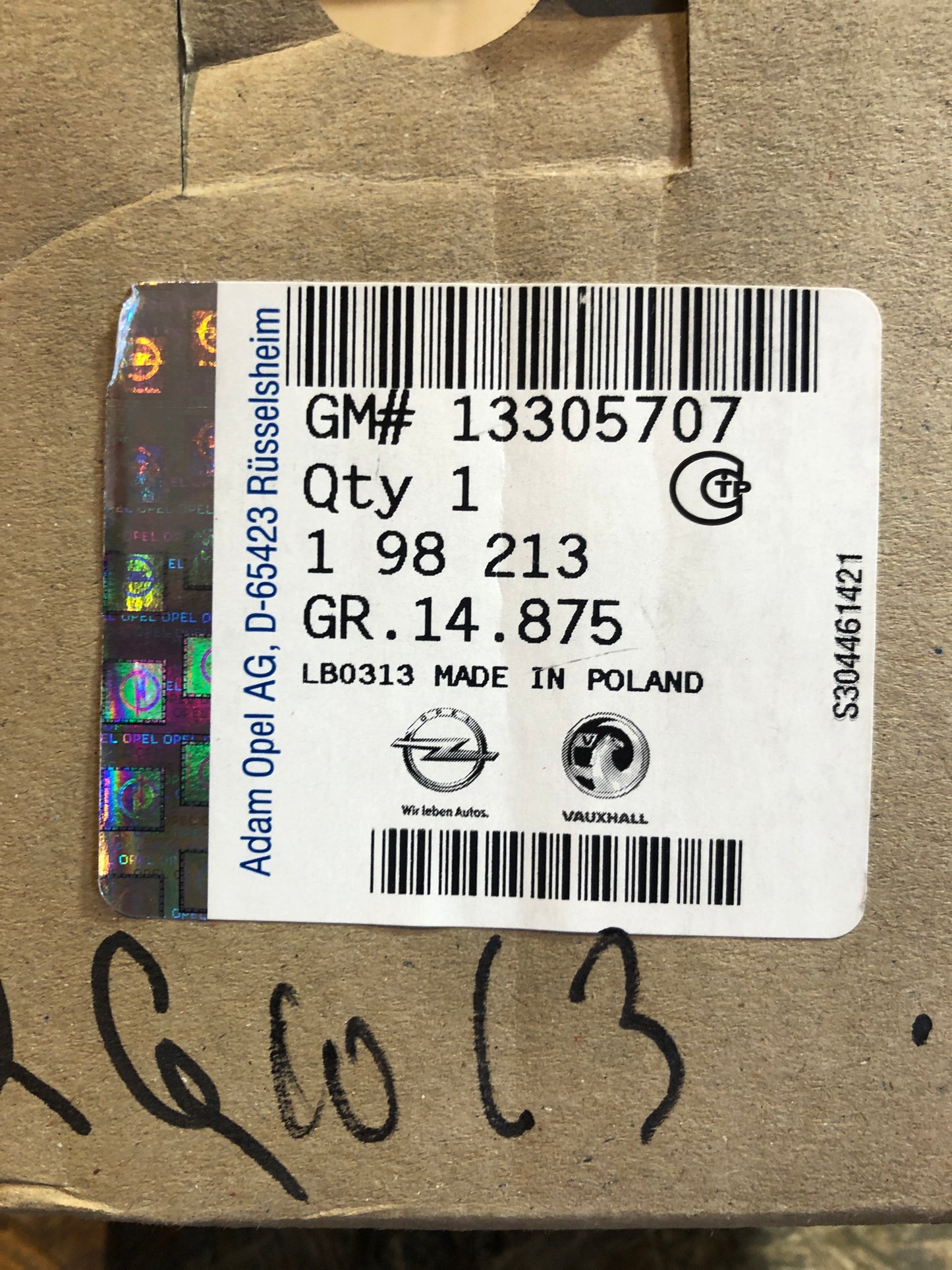 Original GM Opel Meriva B Gurt vorne links Neu