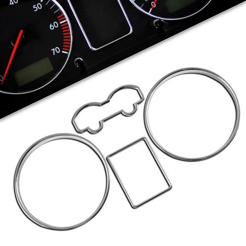 Tachochromringe, 4-teilig passend für VW Golf 4 und Bora