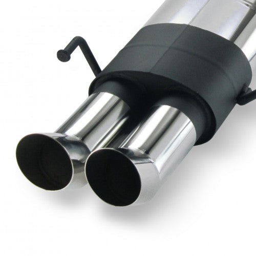 Edelstahl-Endschalldämpfer mit 2x 76mm DTM-Look Endrohren für Opel Astra G CC