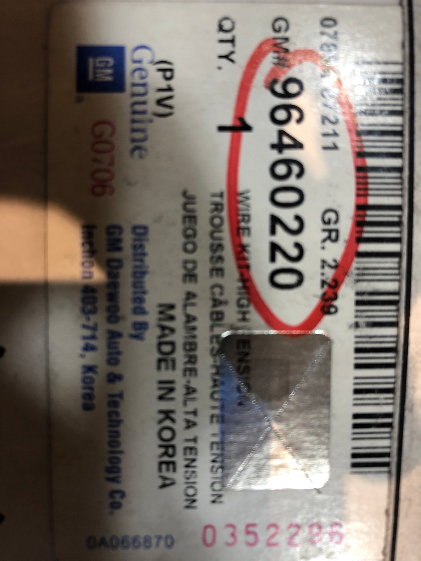 Original GM Chevrolet Lacetti Zündkabelsatz Neu