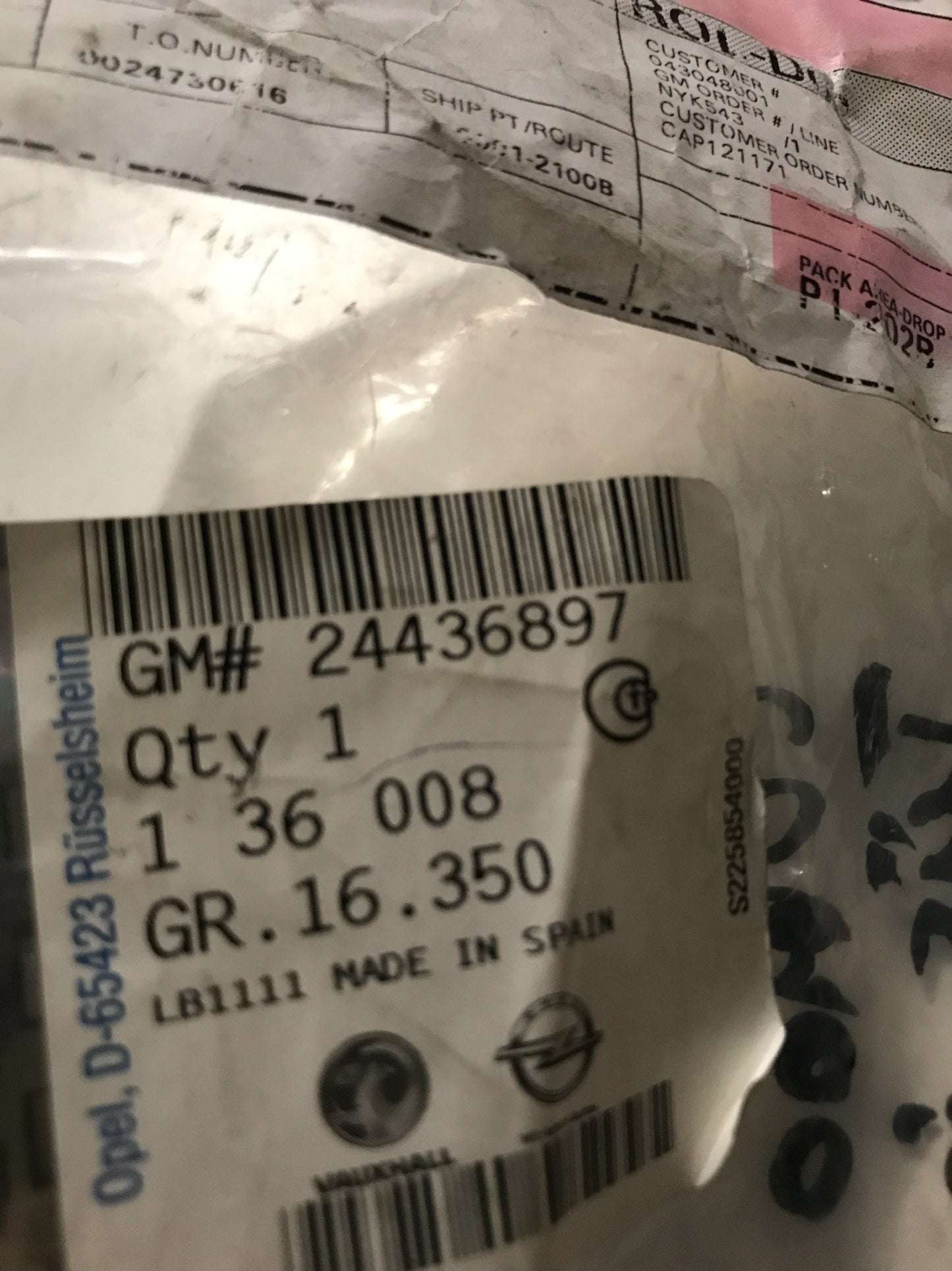 Original Combo C Türgriff Tür innen hinten NEU