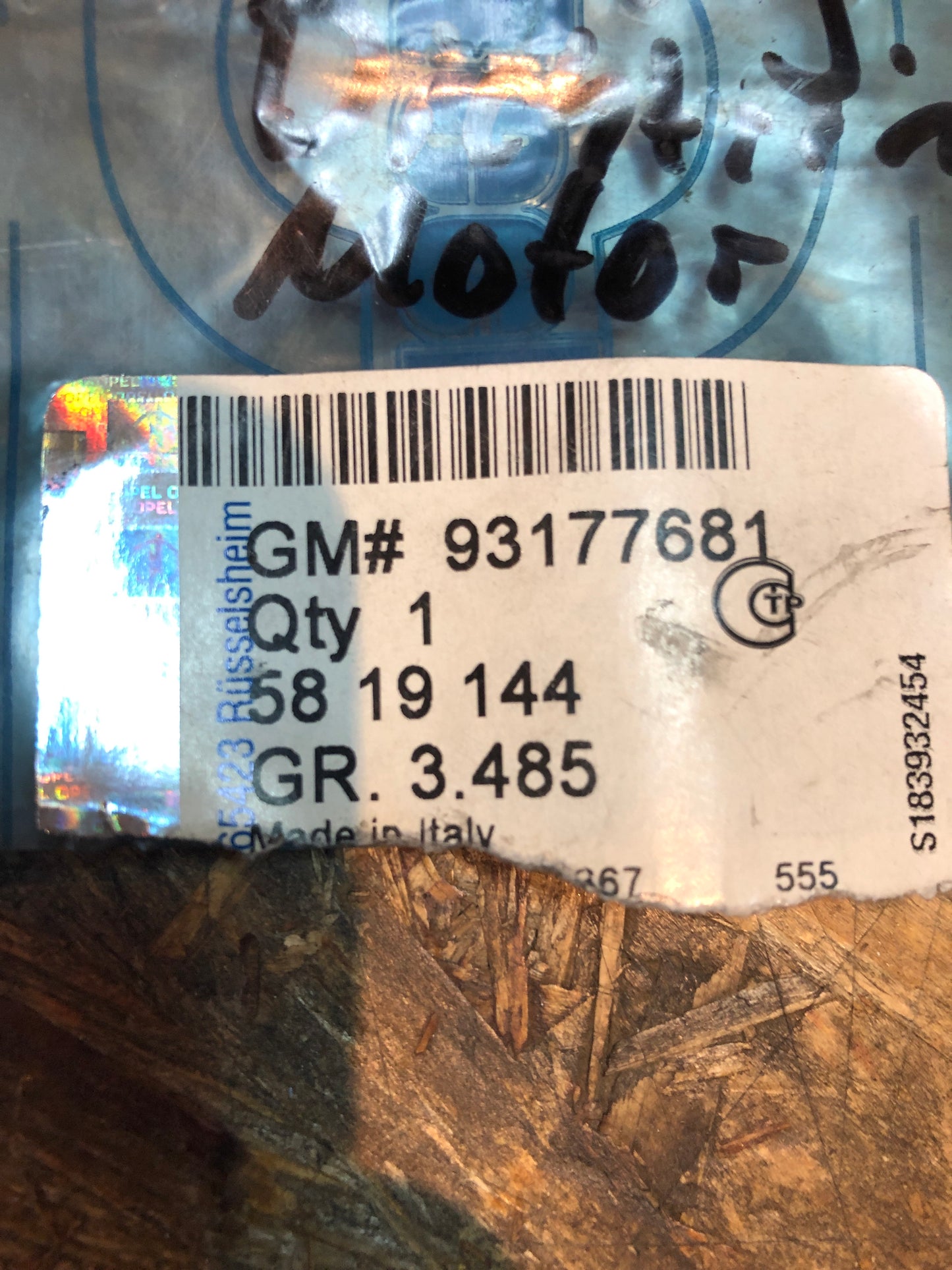 Original GM Opel Astra J Dichtring Motor Neu