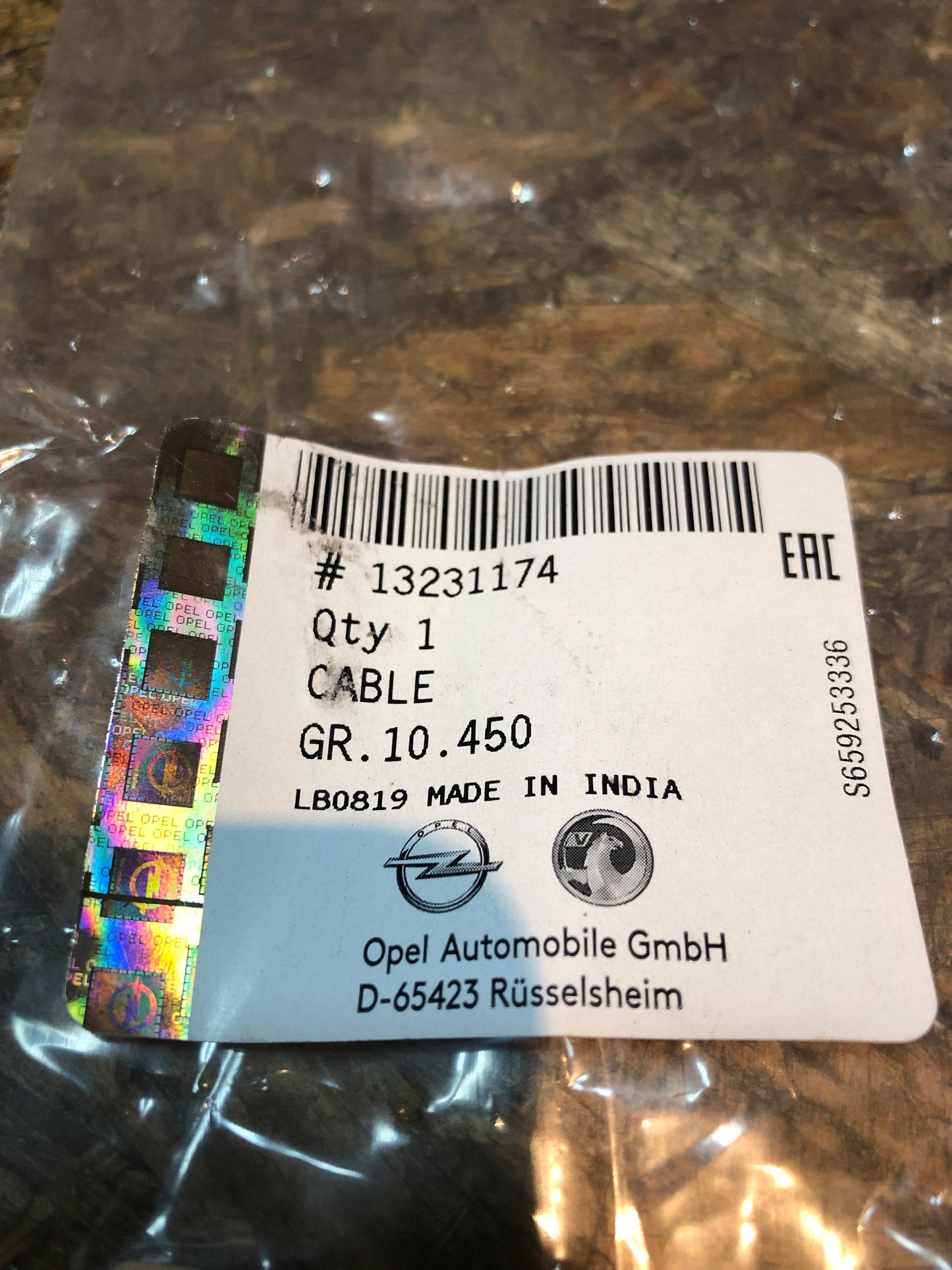 Original GM Opel Vectra C Auslösekabel Türe Neu