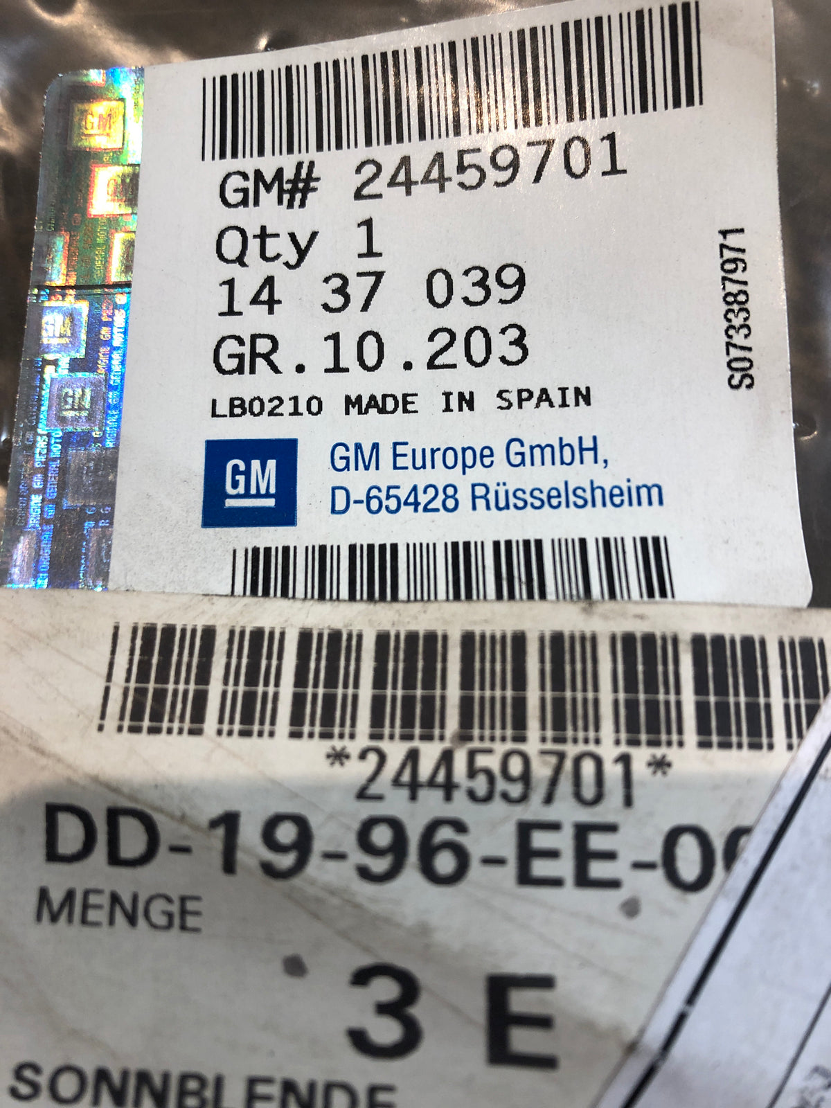 Original Opel Corsa C Sonnenblende Neu