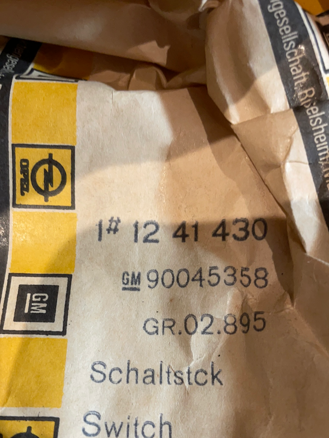 Original GM Opel Rekord E Schaltstück Blinkerhebel mit Kabel Neu