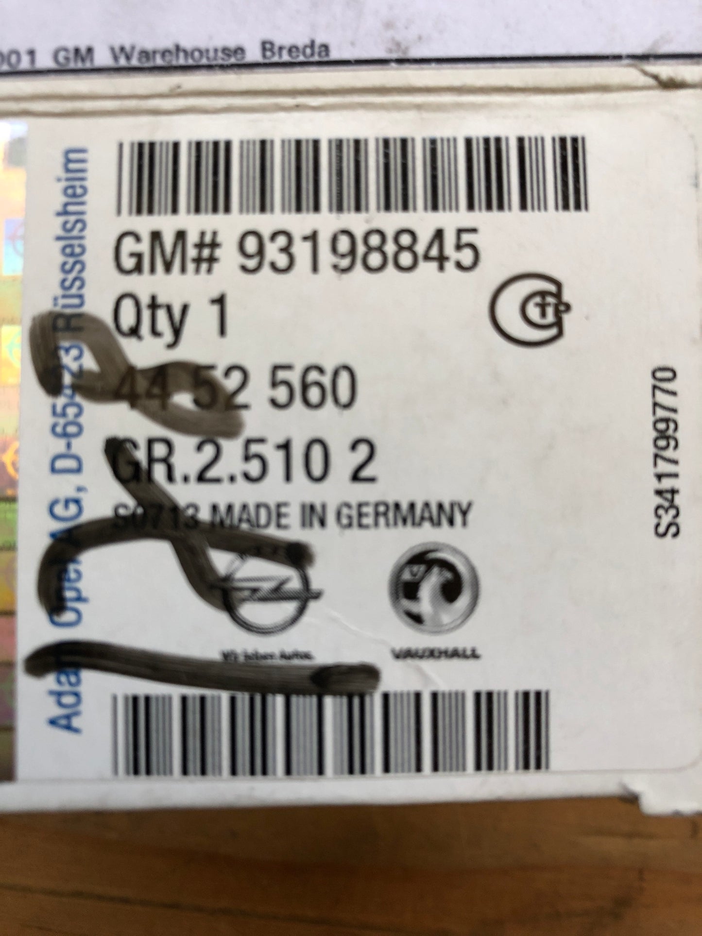 Original GM Opel Vivaro A Sensor Einparkhilfe Neu