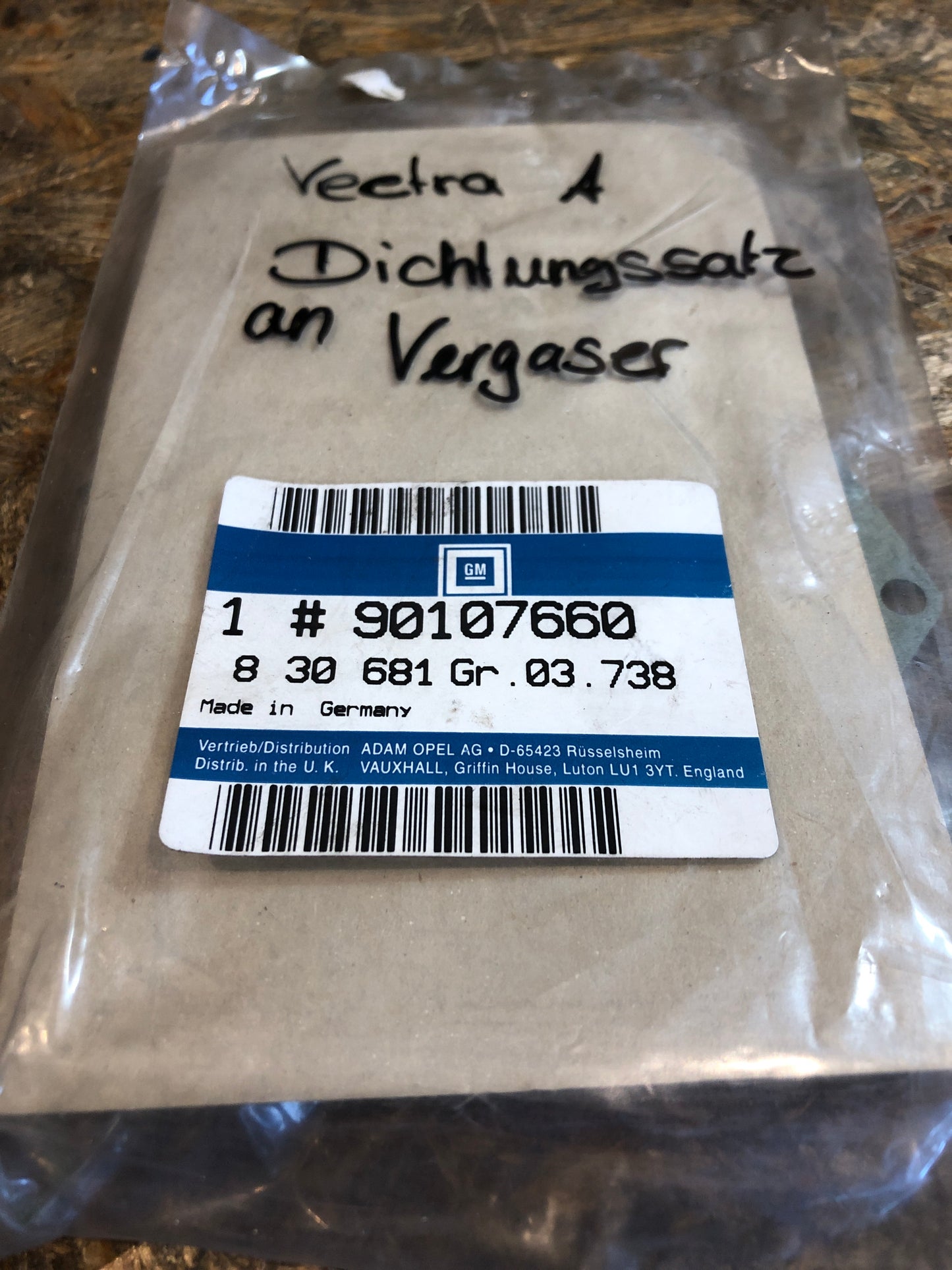 Original Opel Vectra A Dichtungssatz an Vergaser Neu