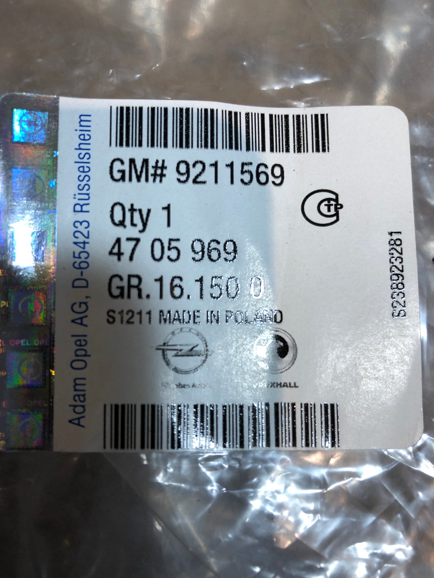 Original GM Opel Agila A Gummidichtung Türe Links Neu
