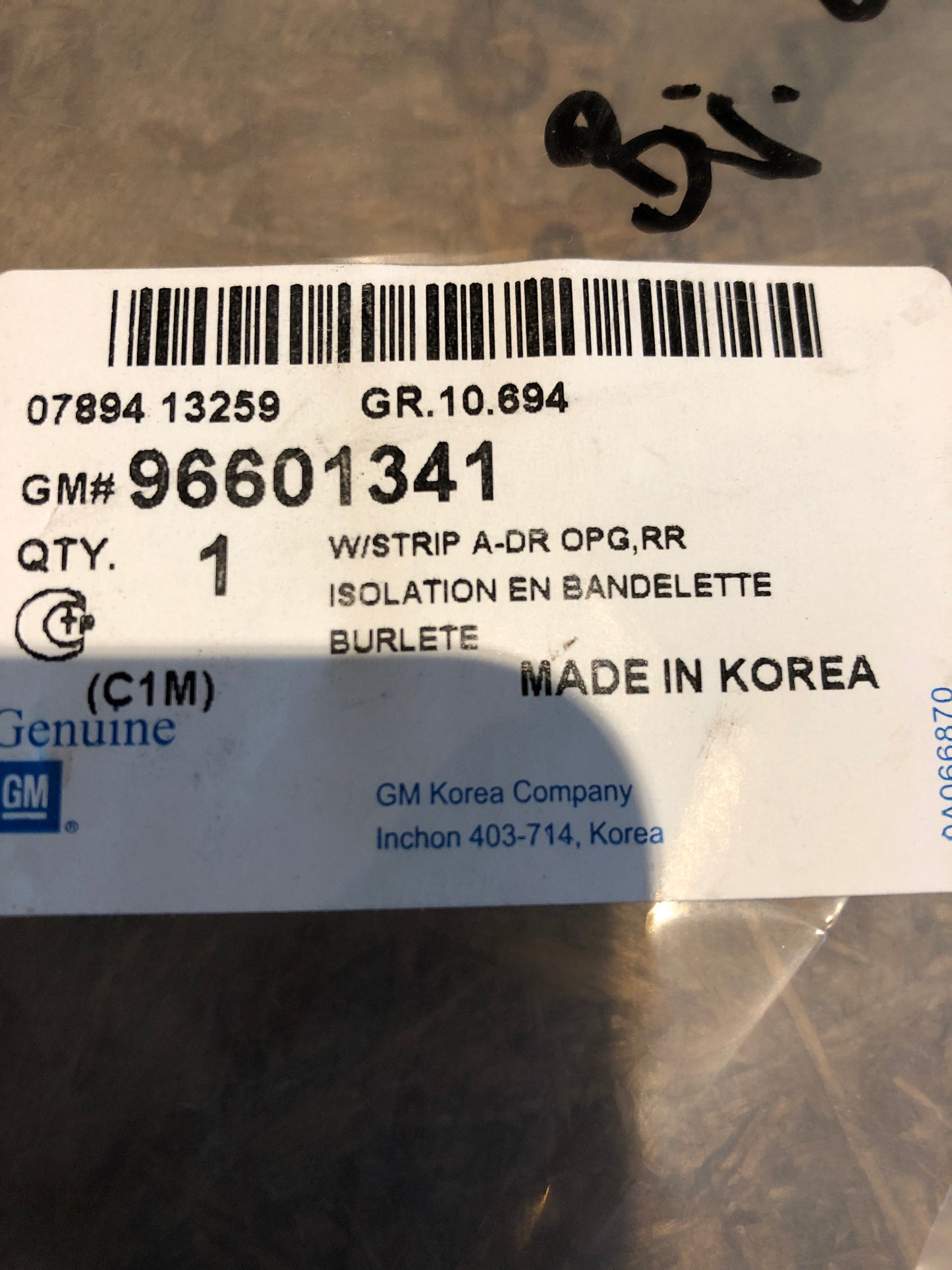 Original GM Chevrolet Spark Bj. 05-10 Abdichtung Neu