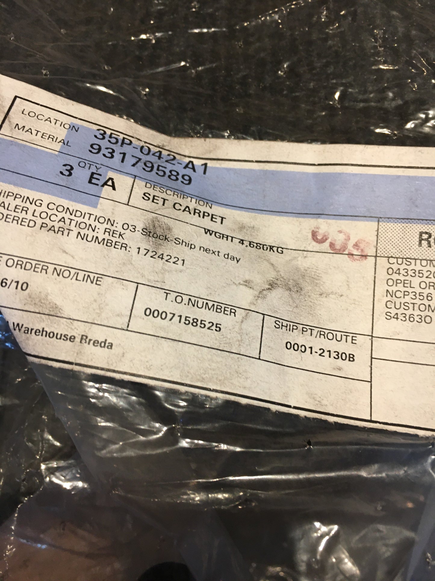 Original Corsa C Fußmatten Satz 4-Teilig NEU