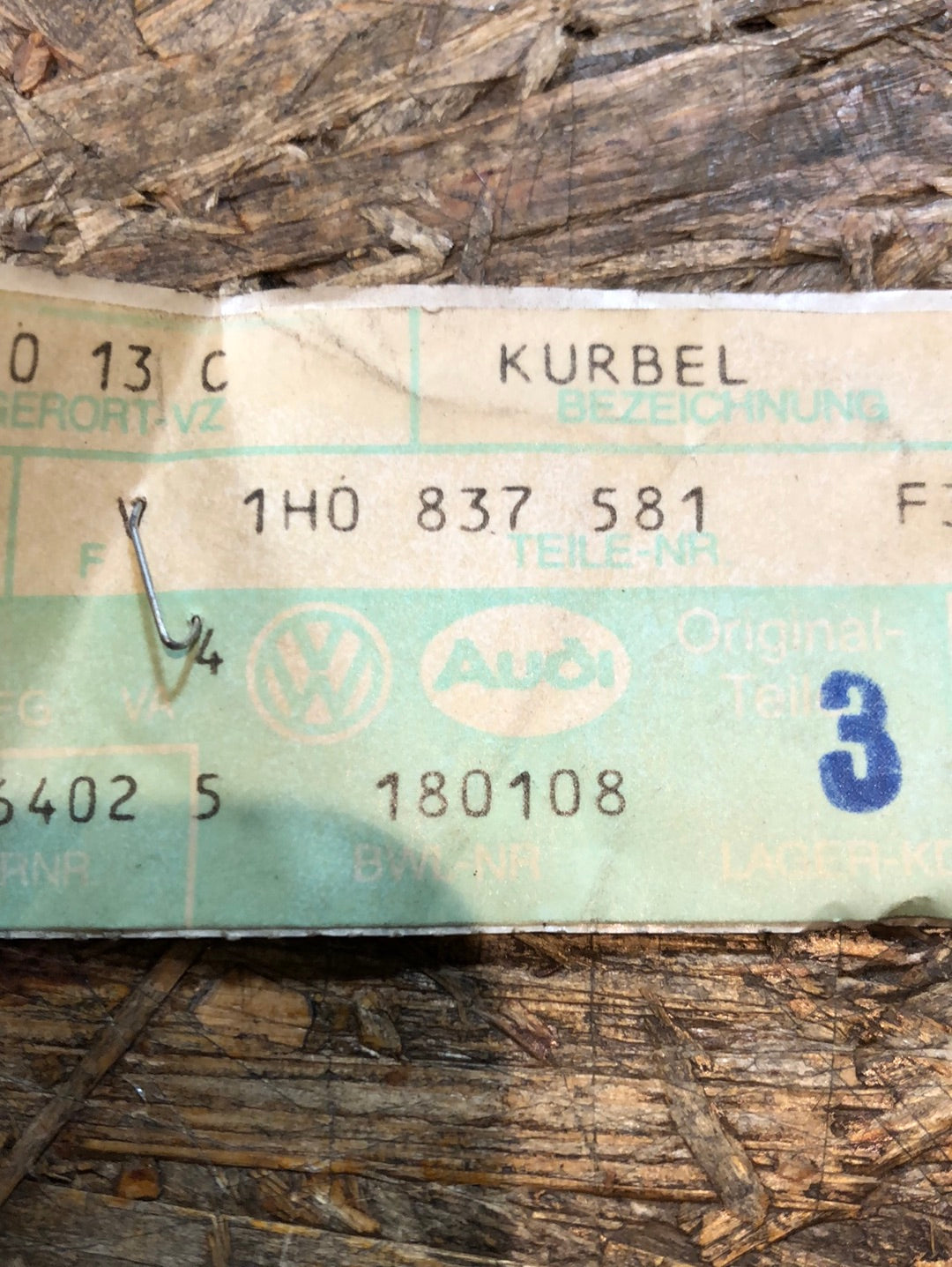 Original VW Golf 3 Vento Golf Cabrio Fensterkurbel Neu