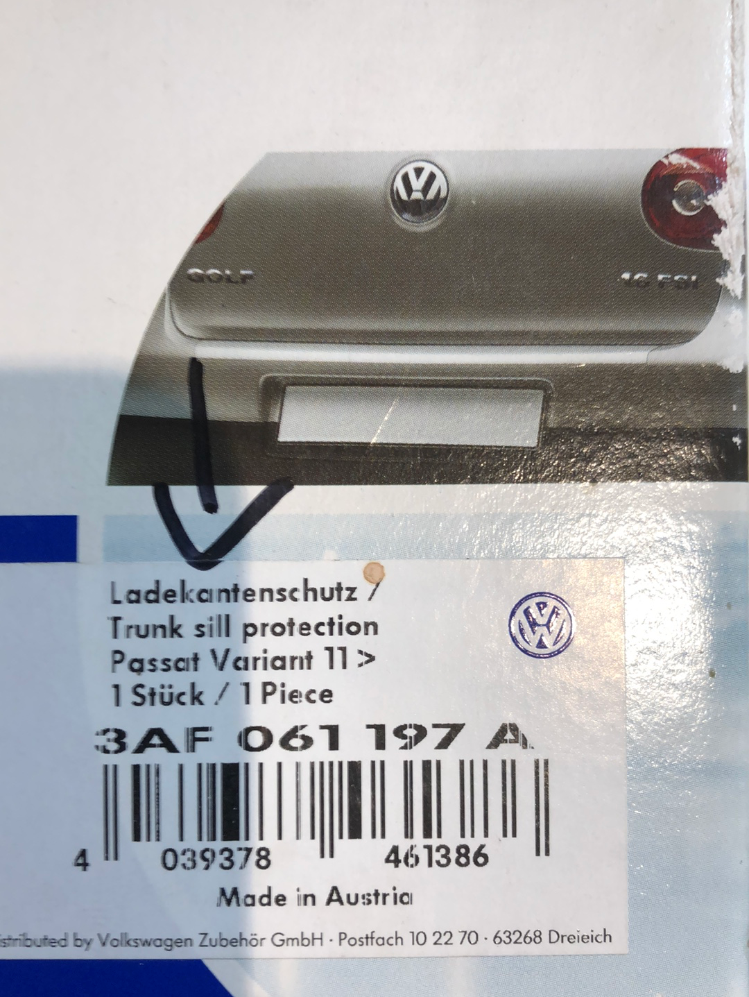 Original VW Passat Variant 11 Ladekantenschutz Neu