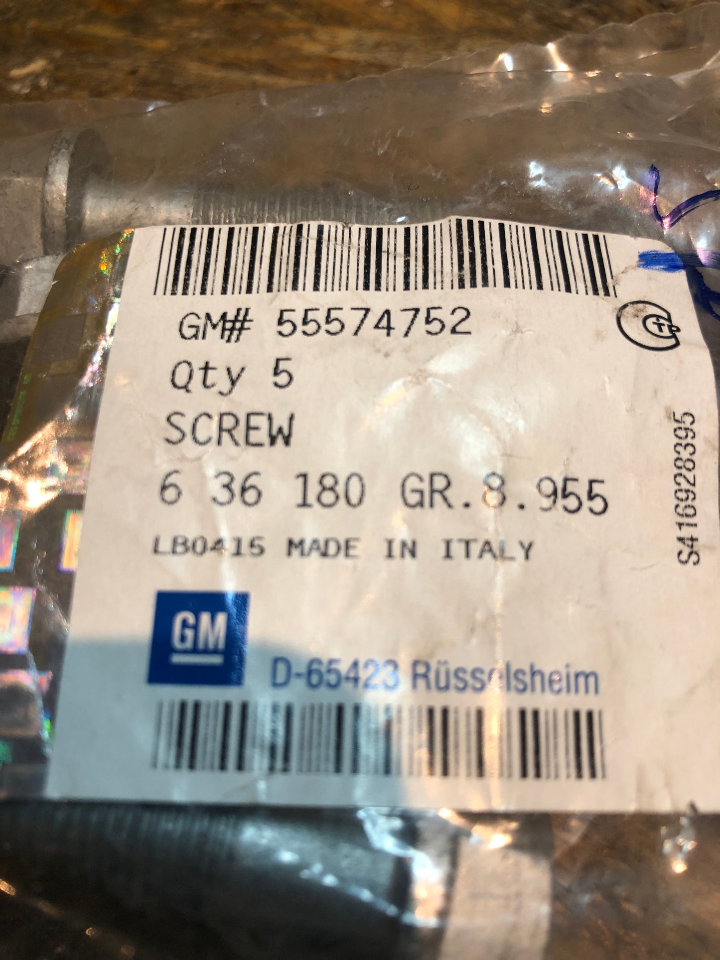 Original GM Oldtimer/Youngtimer Schraube M12x45 Spannrolle Neu