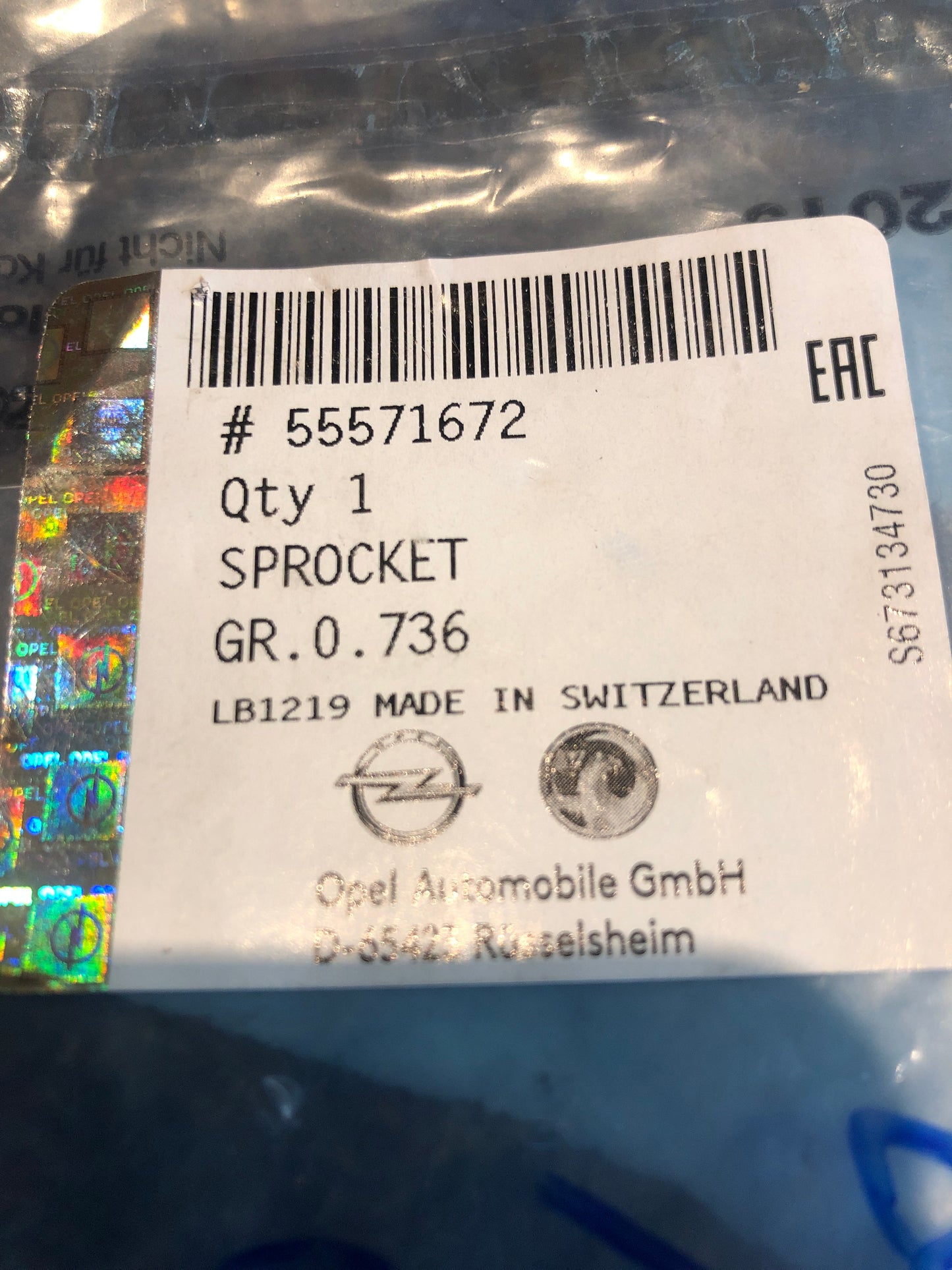 Original GM Opel Astra Insignia Mokka Zafira 1,6 CDTI B16 DTH Zahnrad Neu